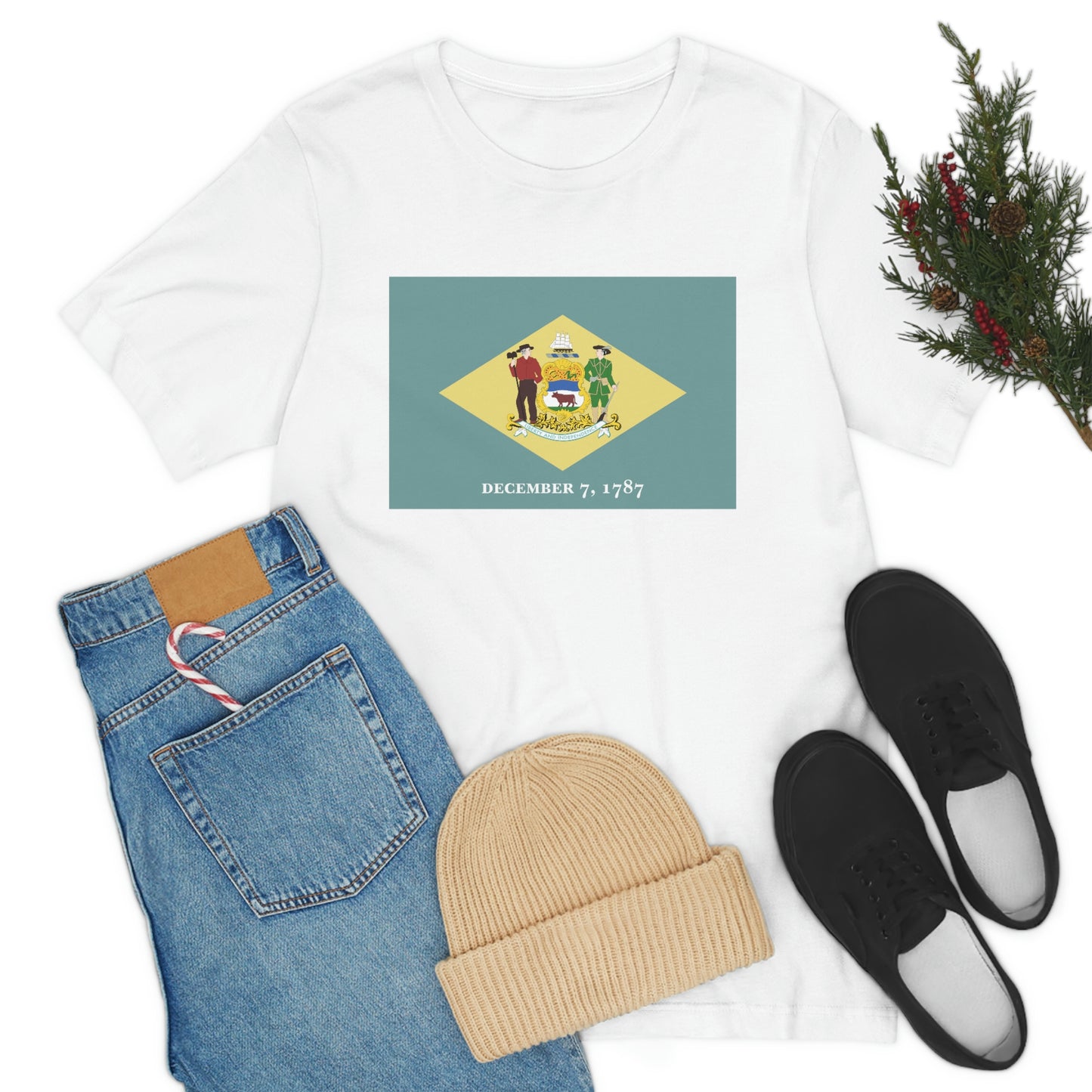 Delaware Flag Unisex Jersey Short Sleeve Tee Tshirt T-shirt