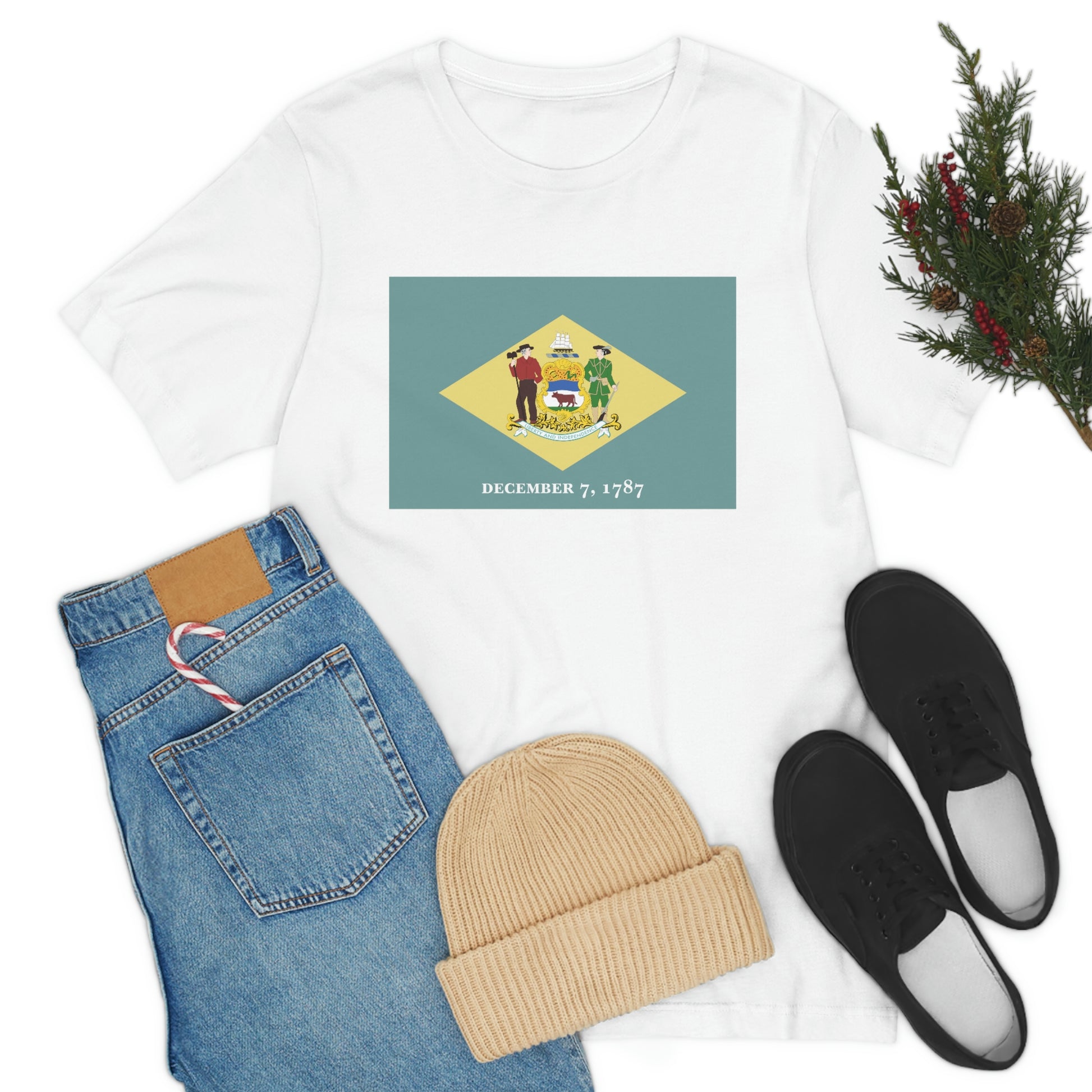 Delaware Flag Unisex Jersey Short Sleeve Tee Tshirt T-shirt