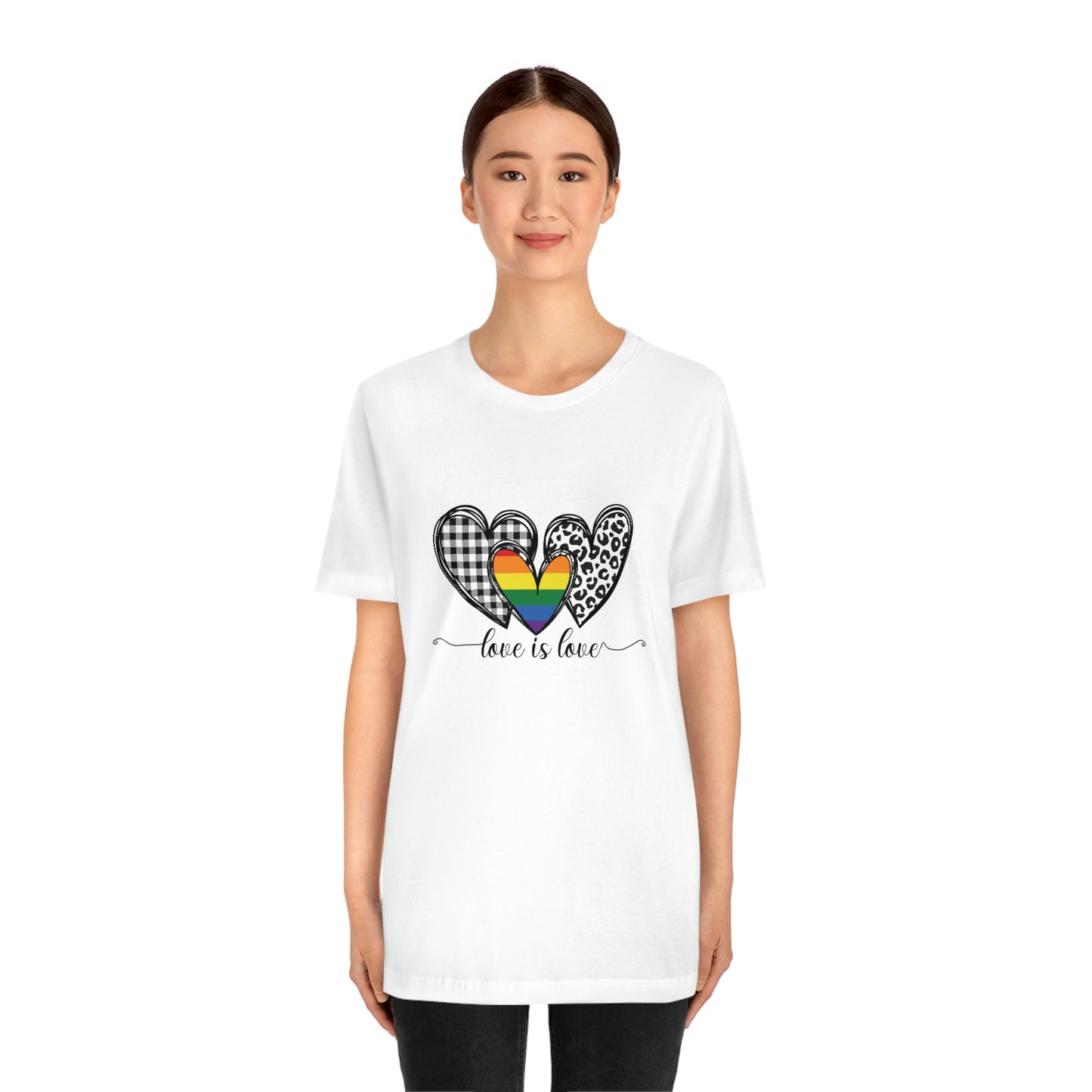 Love is Love LGBTQIA Print Unisex Jersey Short Sleeve Tee