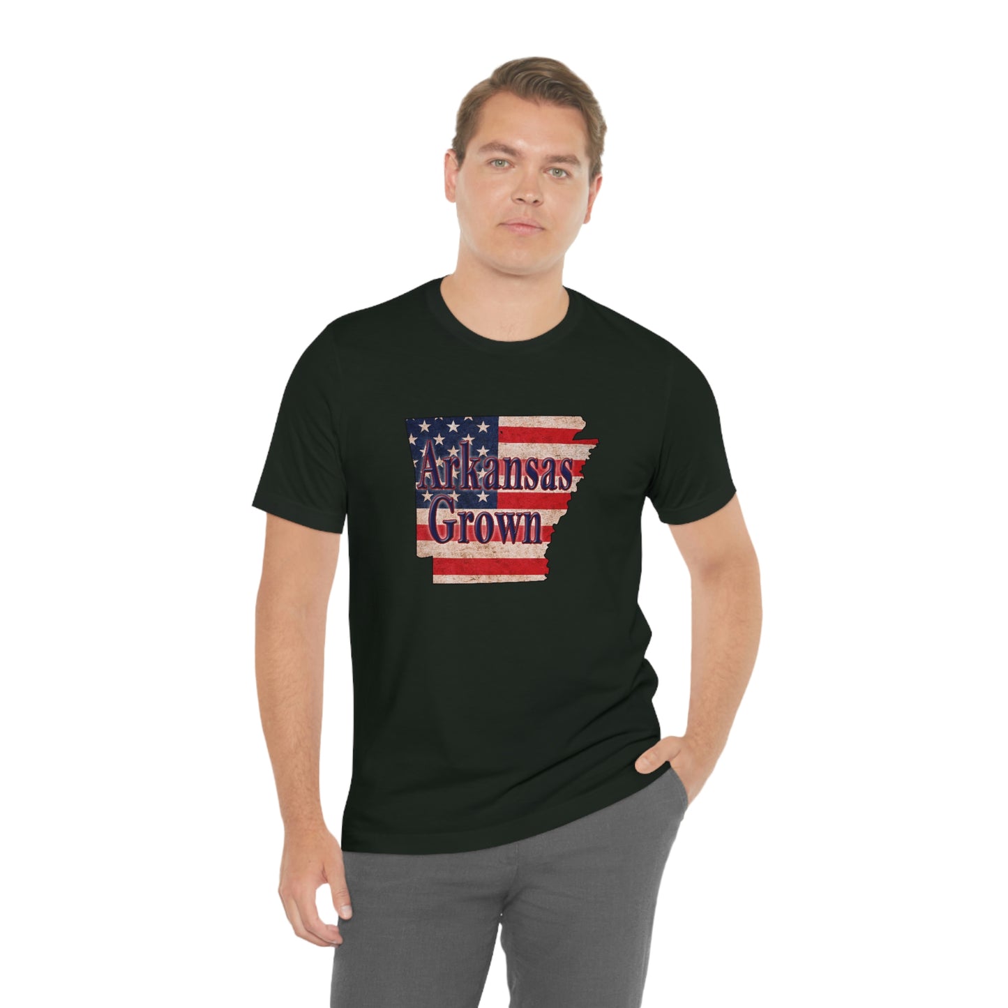 Arkansas Grown US Flag Unisex Jersey Short Sleeve Tee Tshirt T-shirt