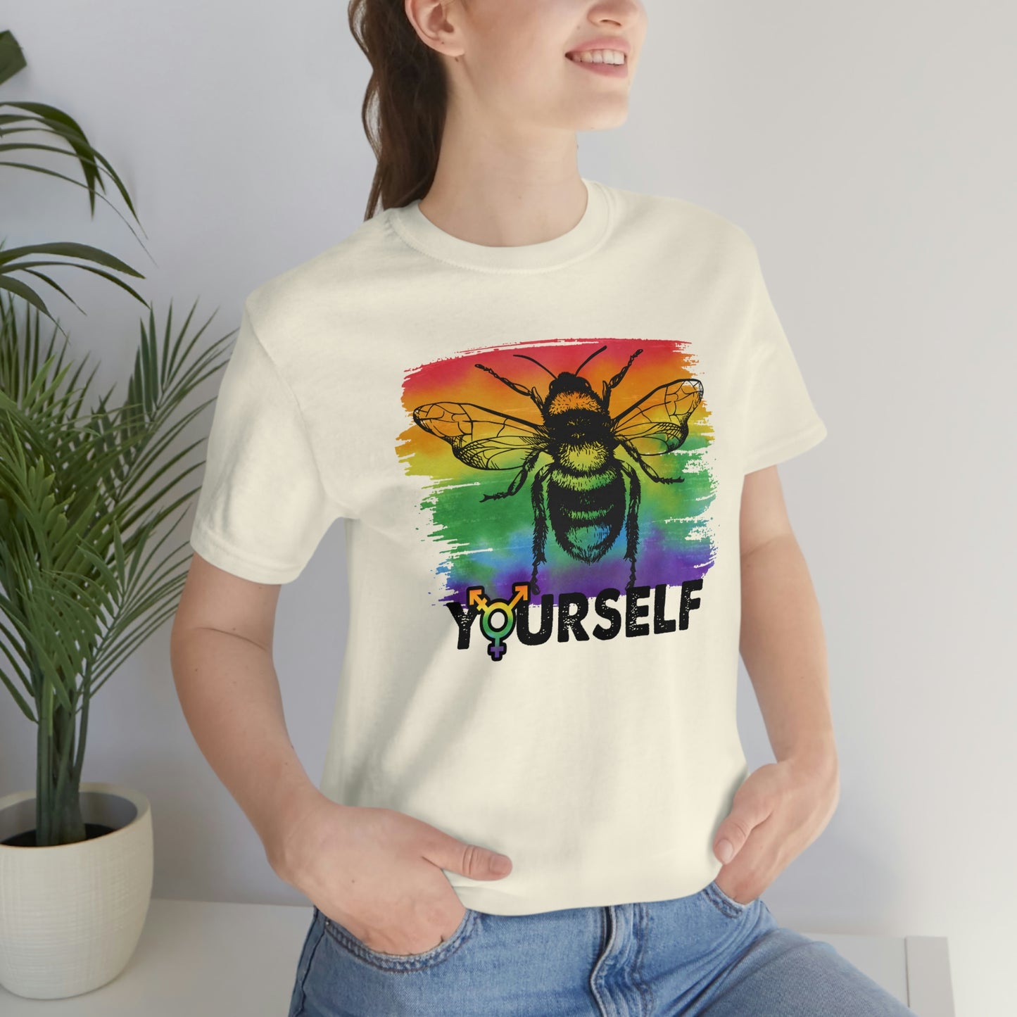 Bee Yourself LGBTQIA Print Unisex Jersey Short Sleeve Tee