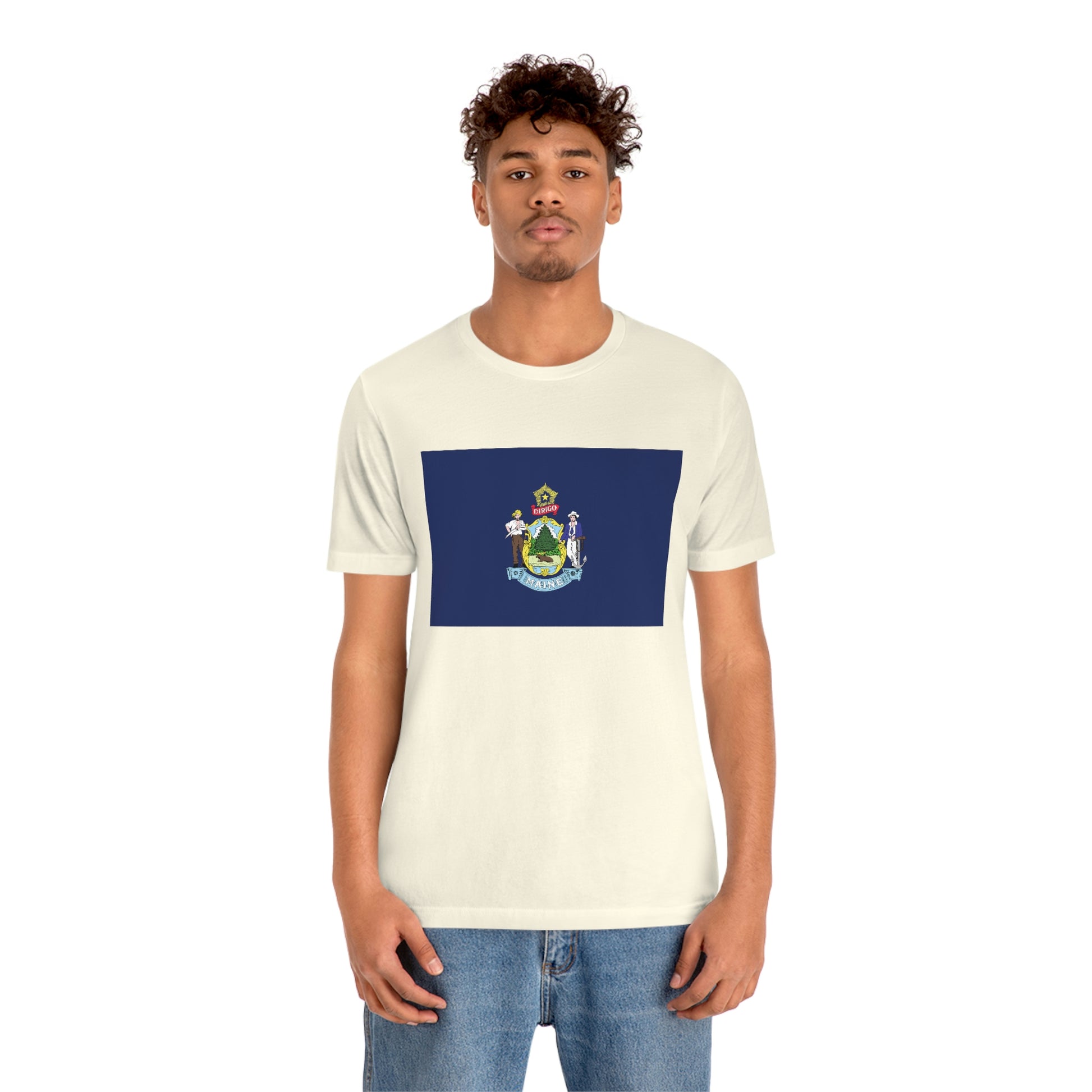 Maine Flag Unisex Jersey Short Sleeve Tee Tshirt T-shirt