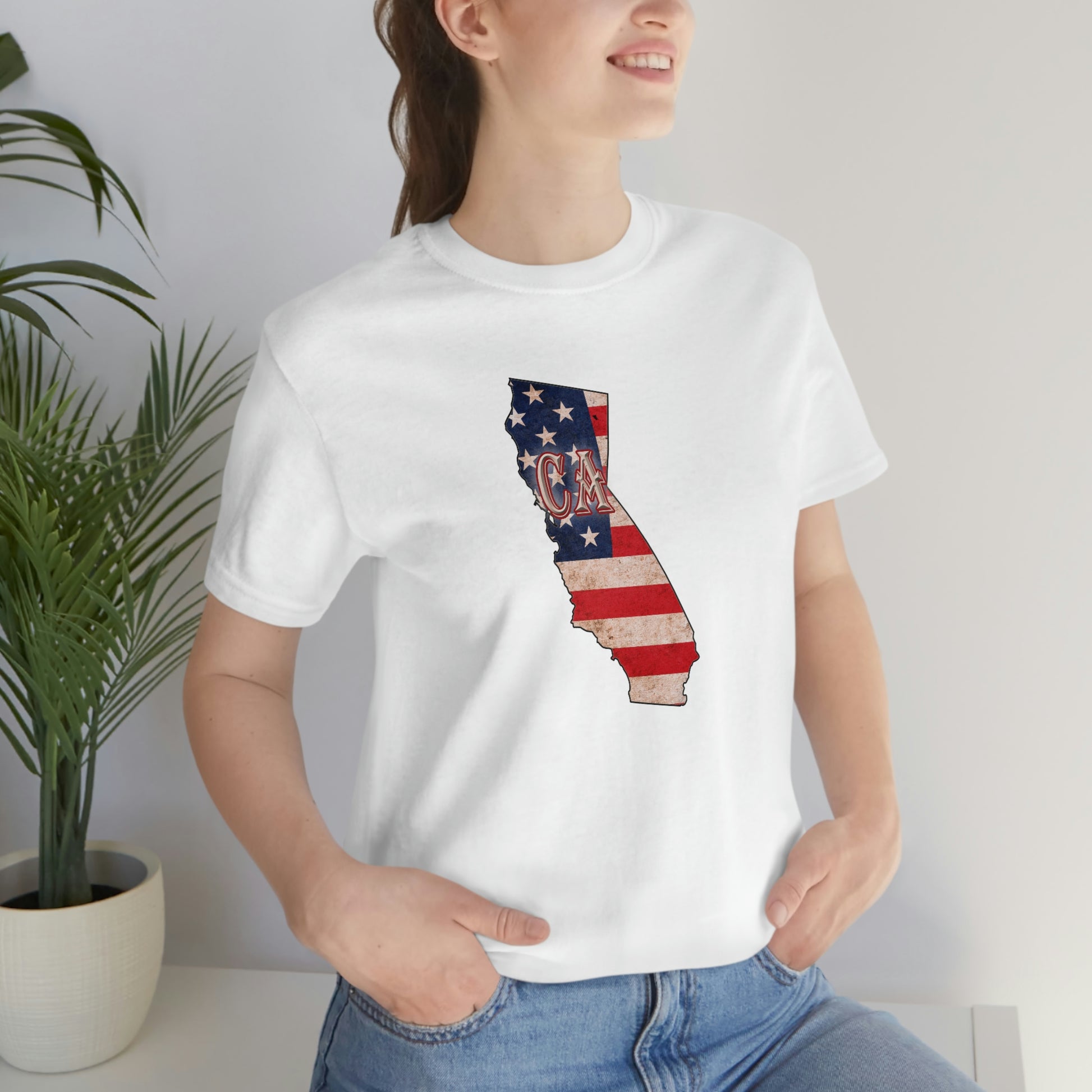California US Flag Unisex Jersey Short Sleeve Tee Tshirt T-shirt