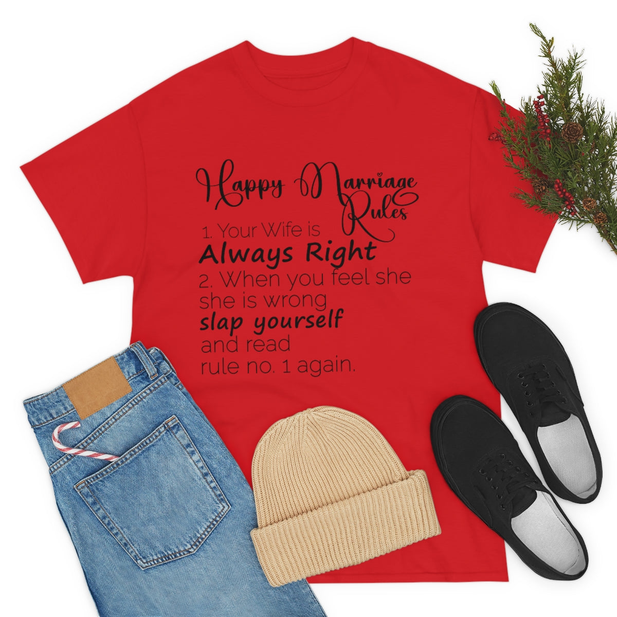 Happy Marriage Rules Unisex Heavy Cotton Tee
