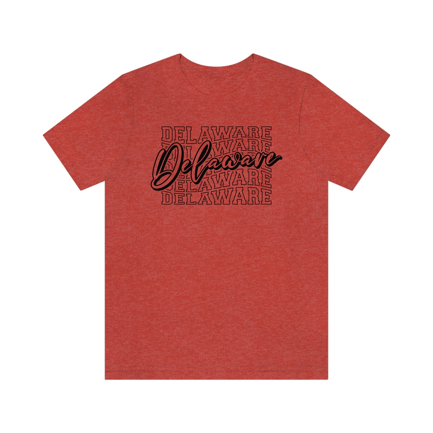 Delaware in Varsity Letters with Script Short Sleeve T-shirt