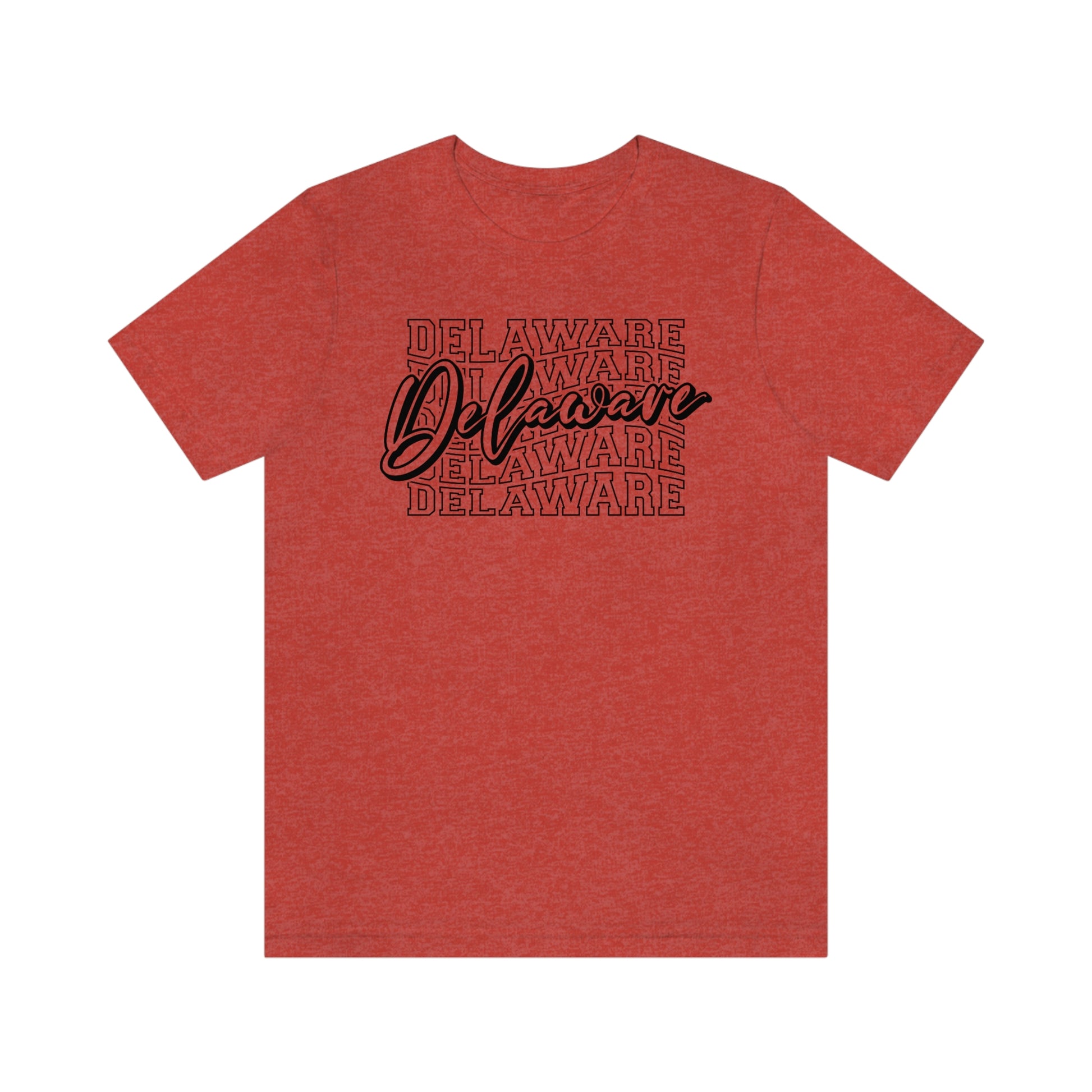 Delaware in Varsity Letters with Script Short Sleeve  T-shirt