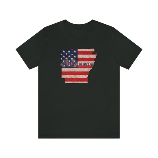 Arkansas US Flag Unisex Jersey Short Sleeve Tee Tshirt T-shirt