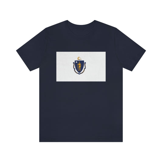 Massachusetts Flag Unisex Jersey Short Sleeve Tee Tshirt T-shirt