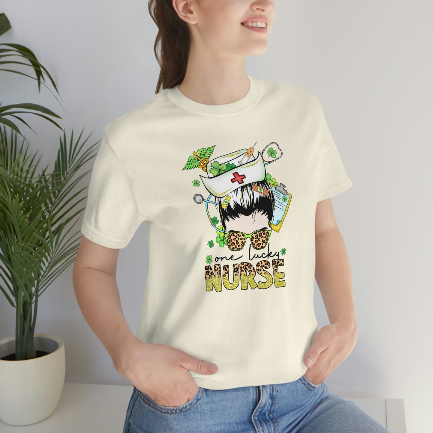 One Lucky Nurse Hat St. Patrick's Day Unisex Jersey Short Sleeve Tee