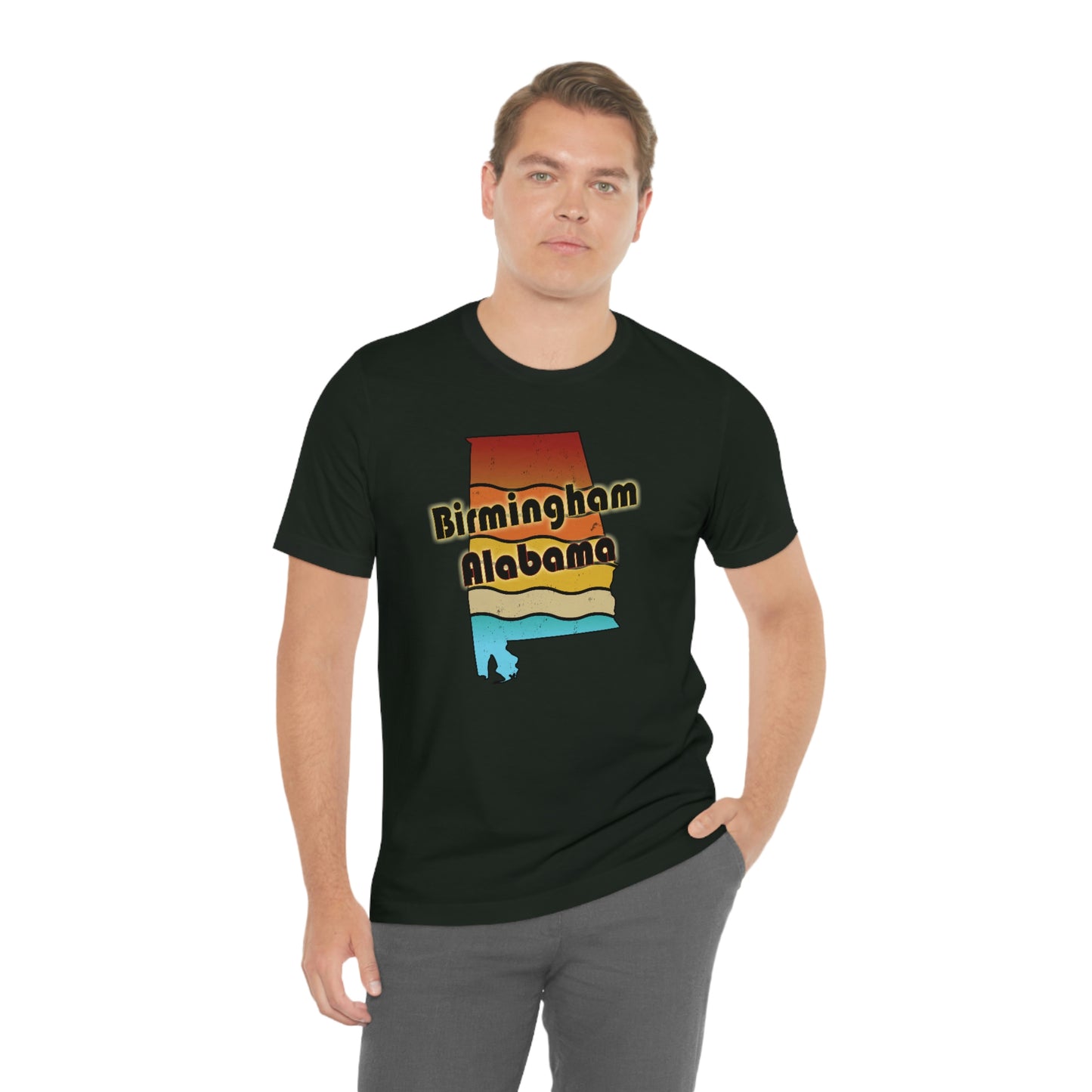 Birmingham Alabama Retro Sunset Unisex Jersey Short Sleeve T-shirt