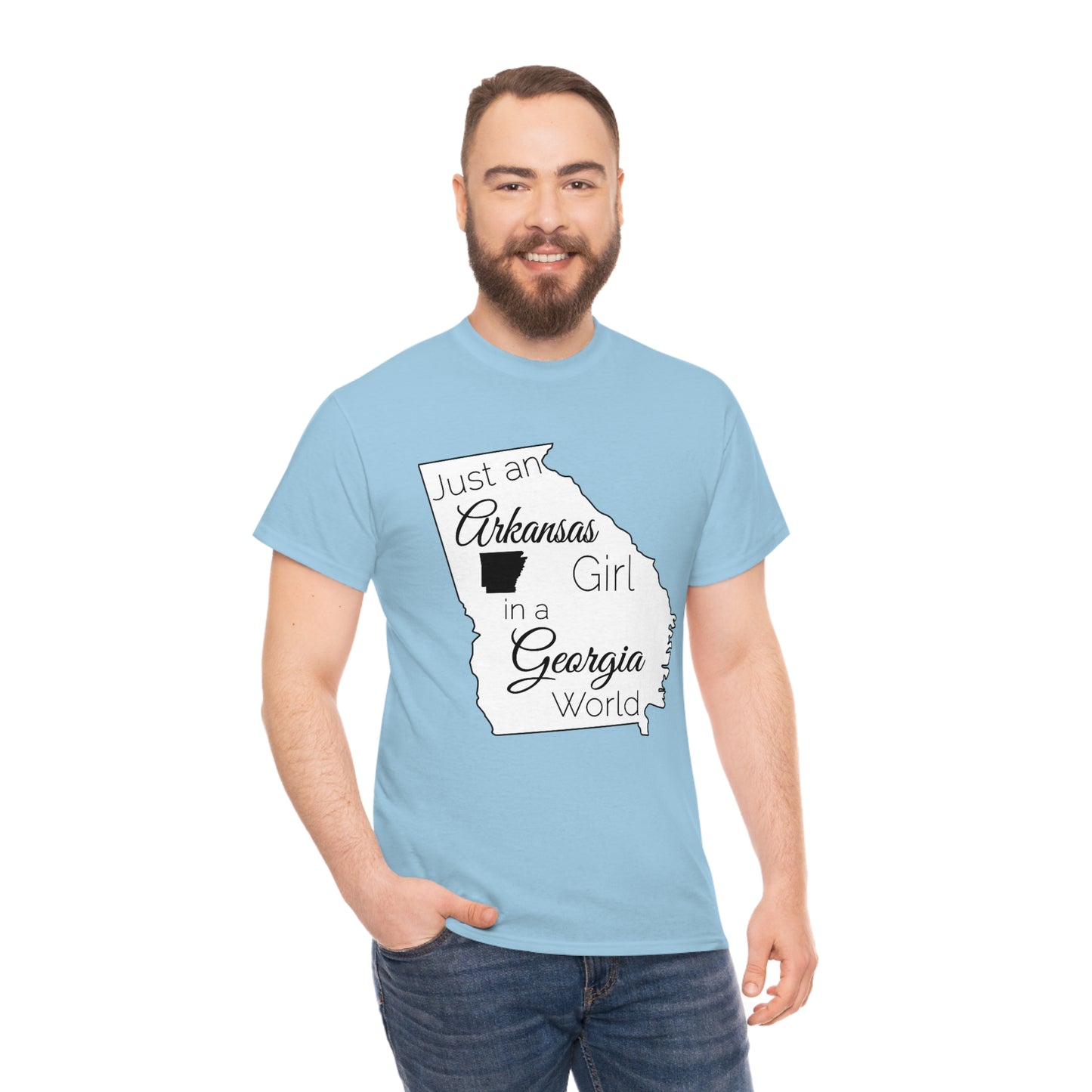Just an Arkansas Girl in a Georgia World Unisex Heavy Cotton Tee