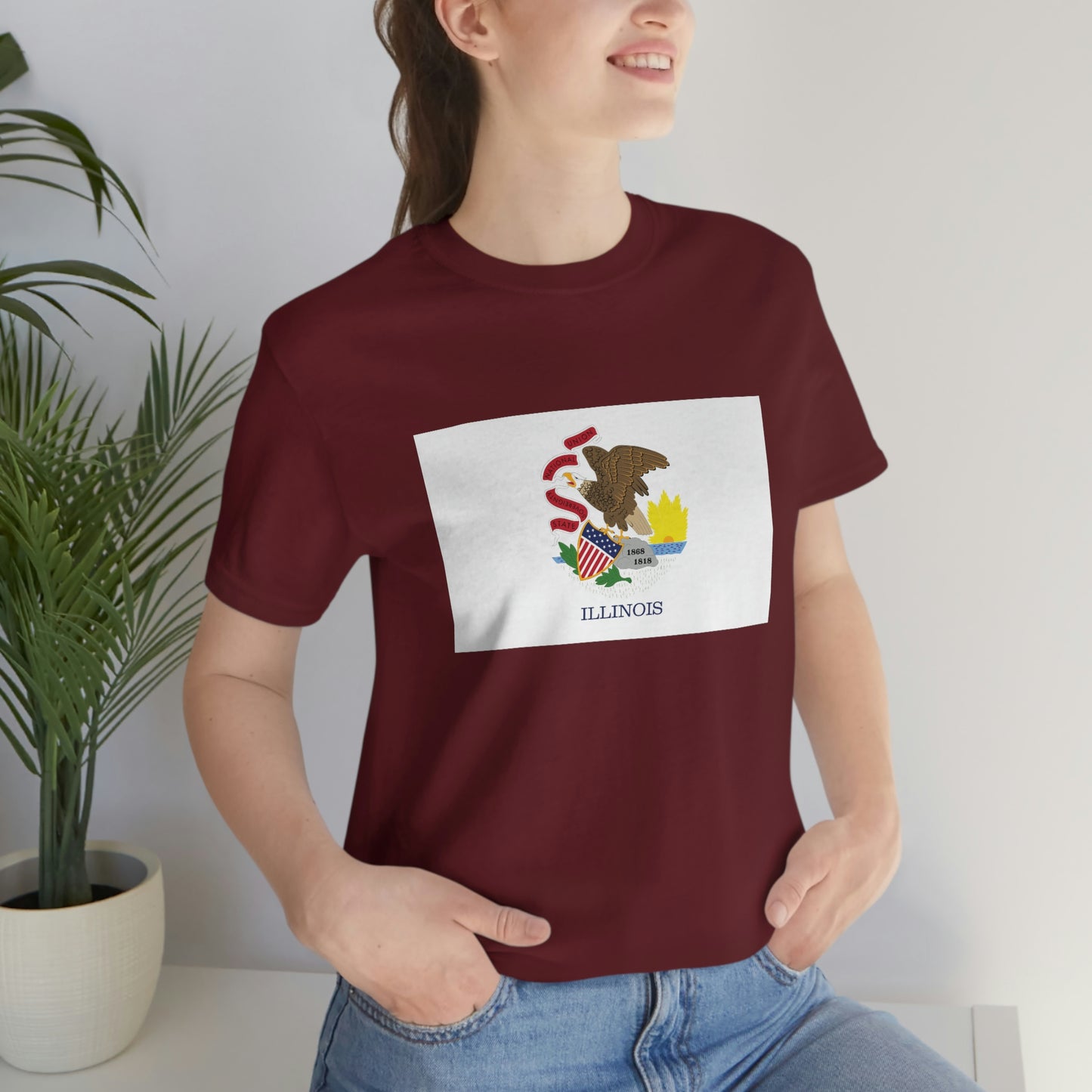 Illinois Flag Unisex Jersey Short Sleeve Tee Tshirt T-shirt