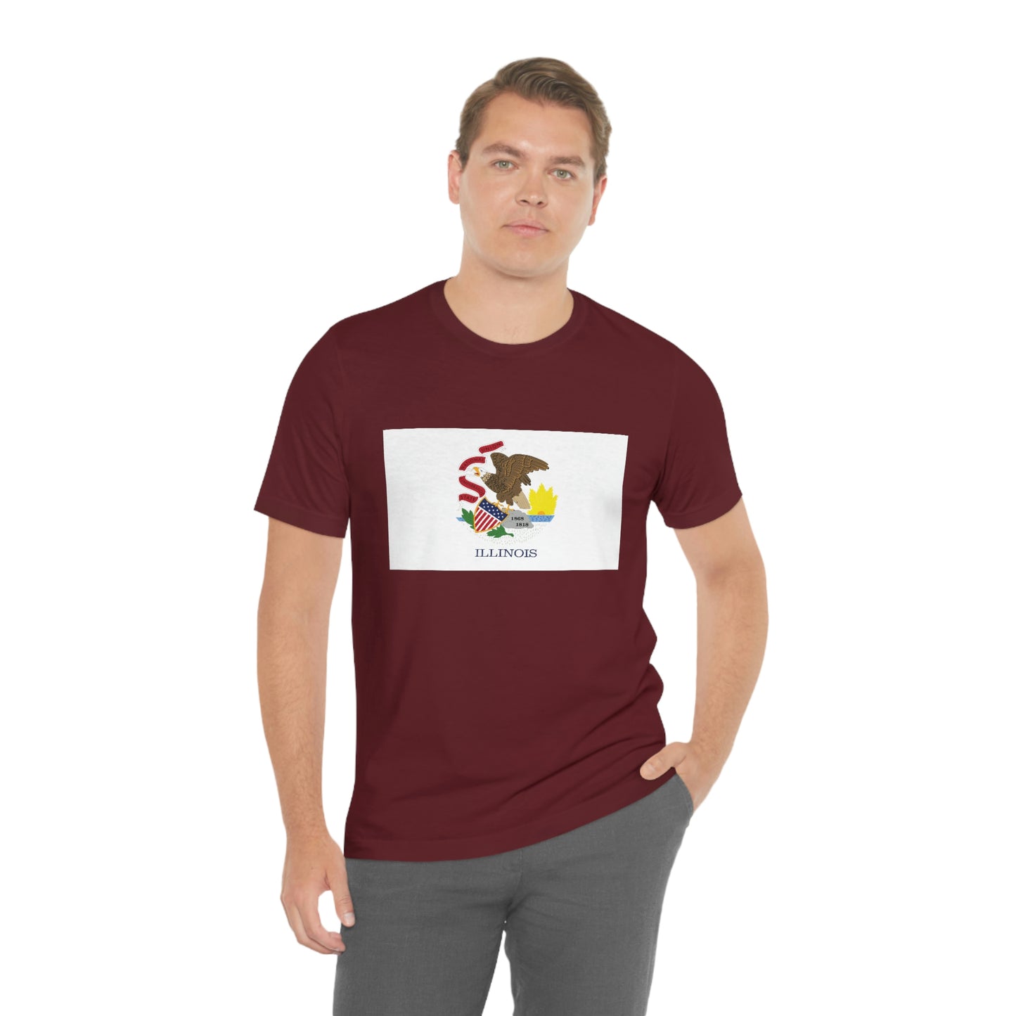 Illinois Flag Unisex Jersey Short Sleeve Tee Tshirt T-shirt