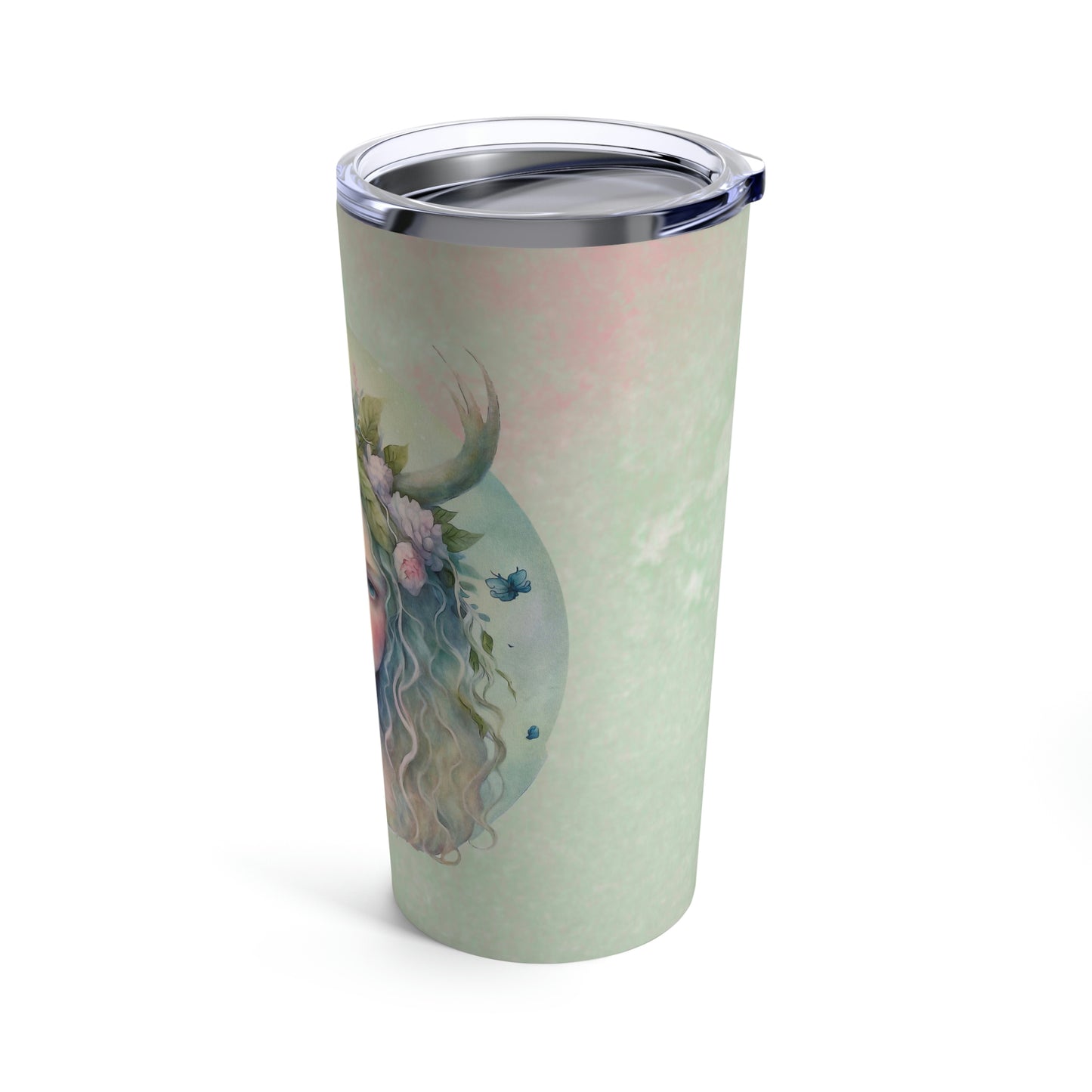 Girl Spring Flowers Watercolor Tumbler 20oz