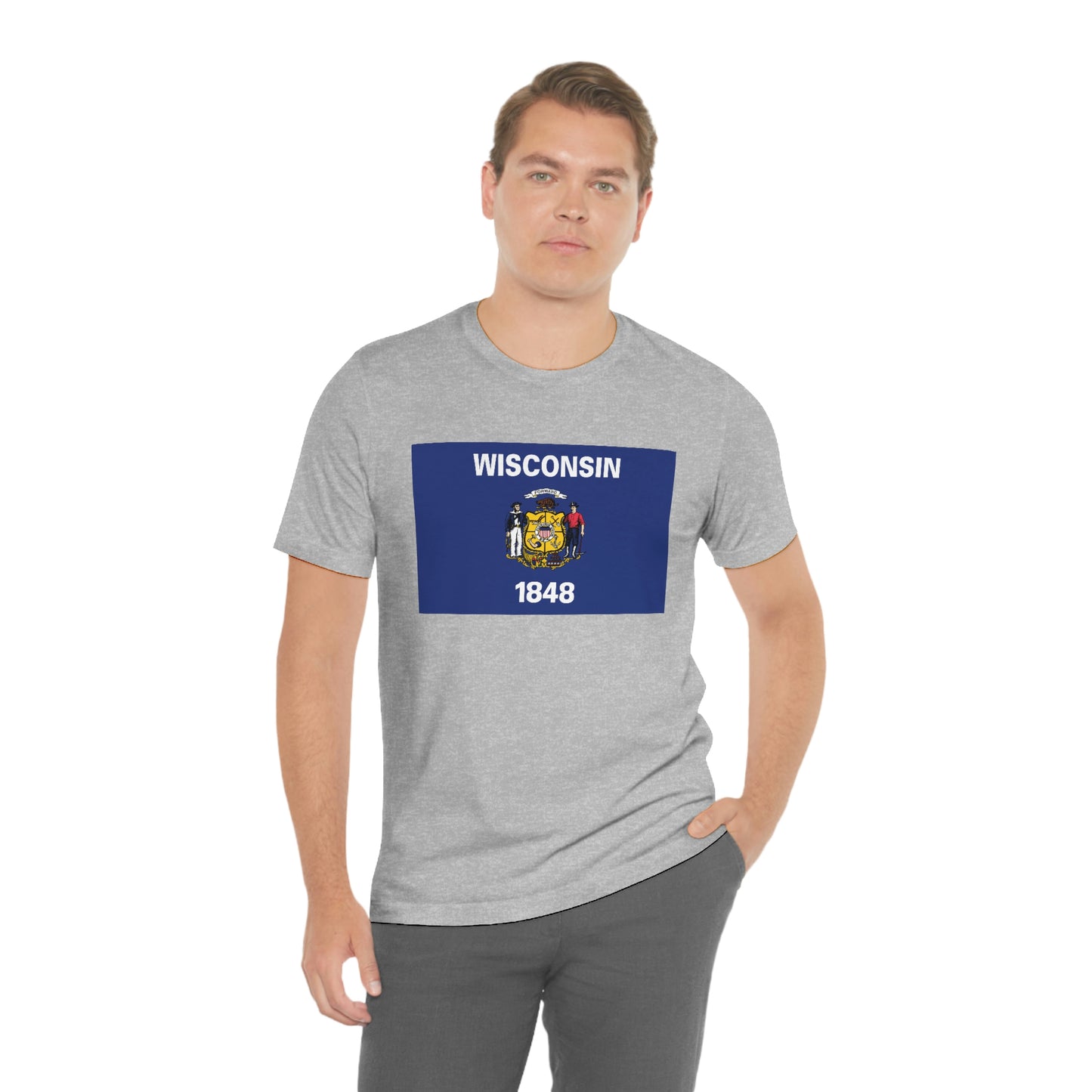 Wisconsin Flag Unisex Jersey Short Sleeve Tee Tshirt T-shirt