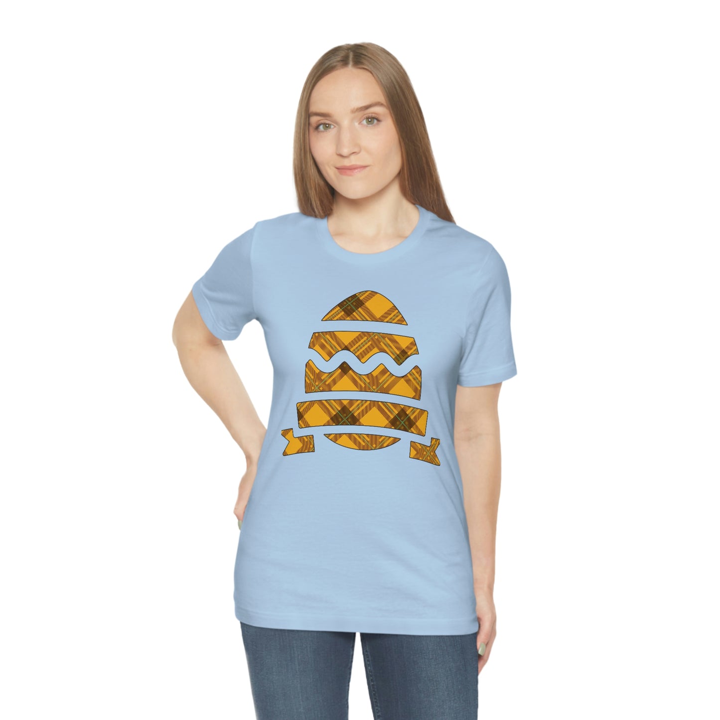 Plaid Egg Easter Spring Unisex Jersey Short Sleeve Tee