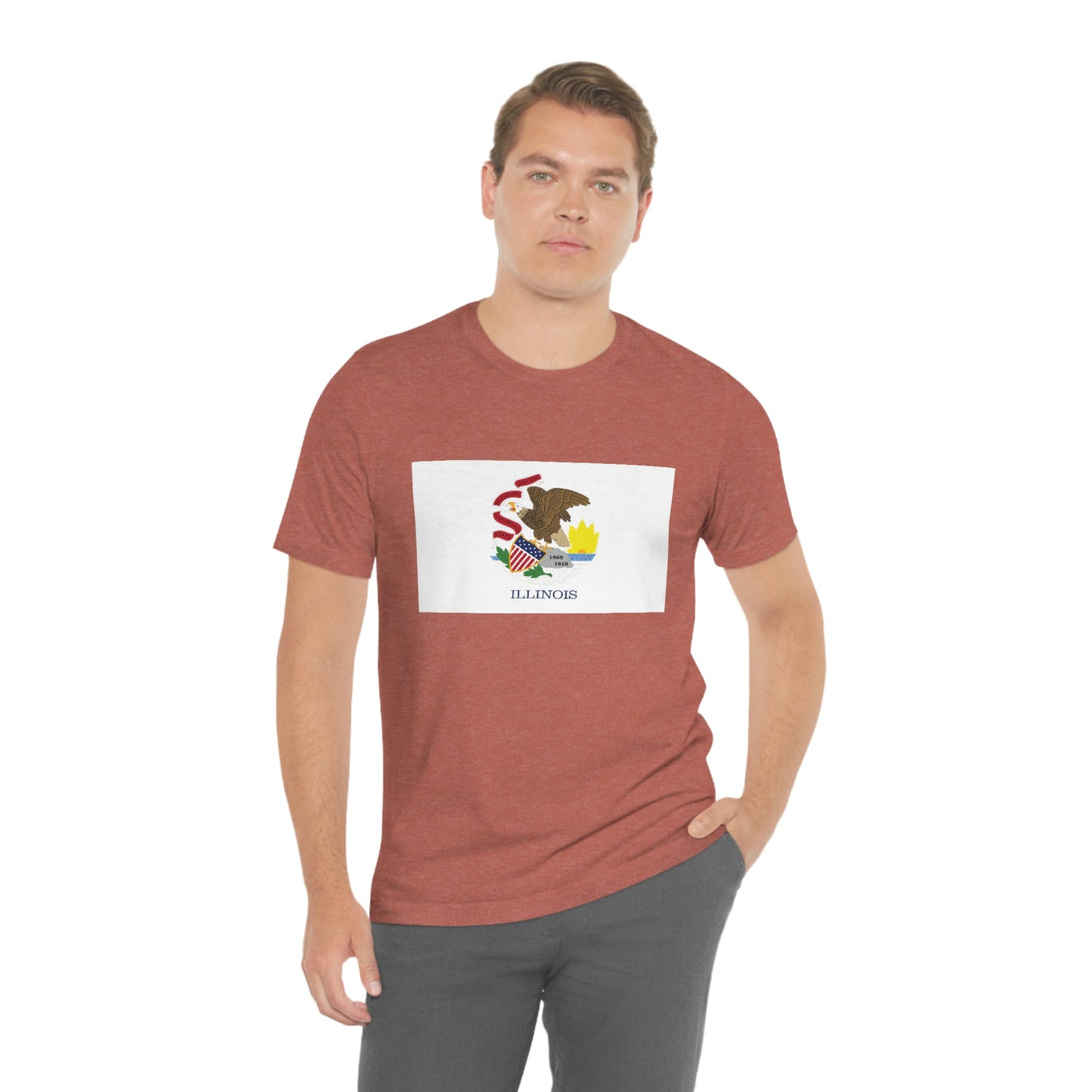 Illinois Flag Unisex Jersey Short Sleeve Tee Tshirt T-shirt