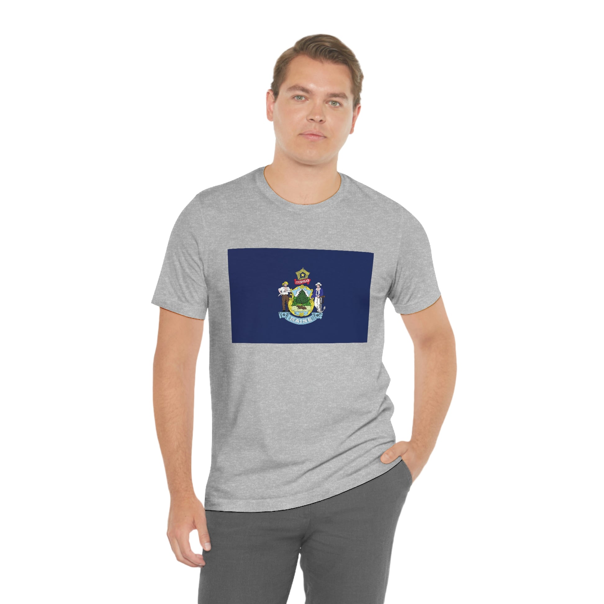 Maine Flag Unisex Jersey Short Sleeve Tee Tshirt T-shirt