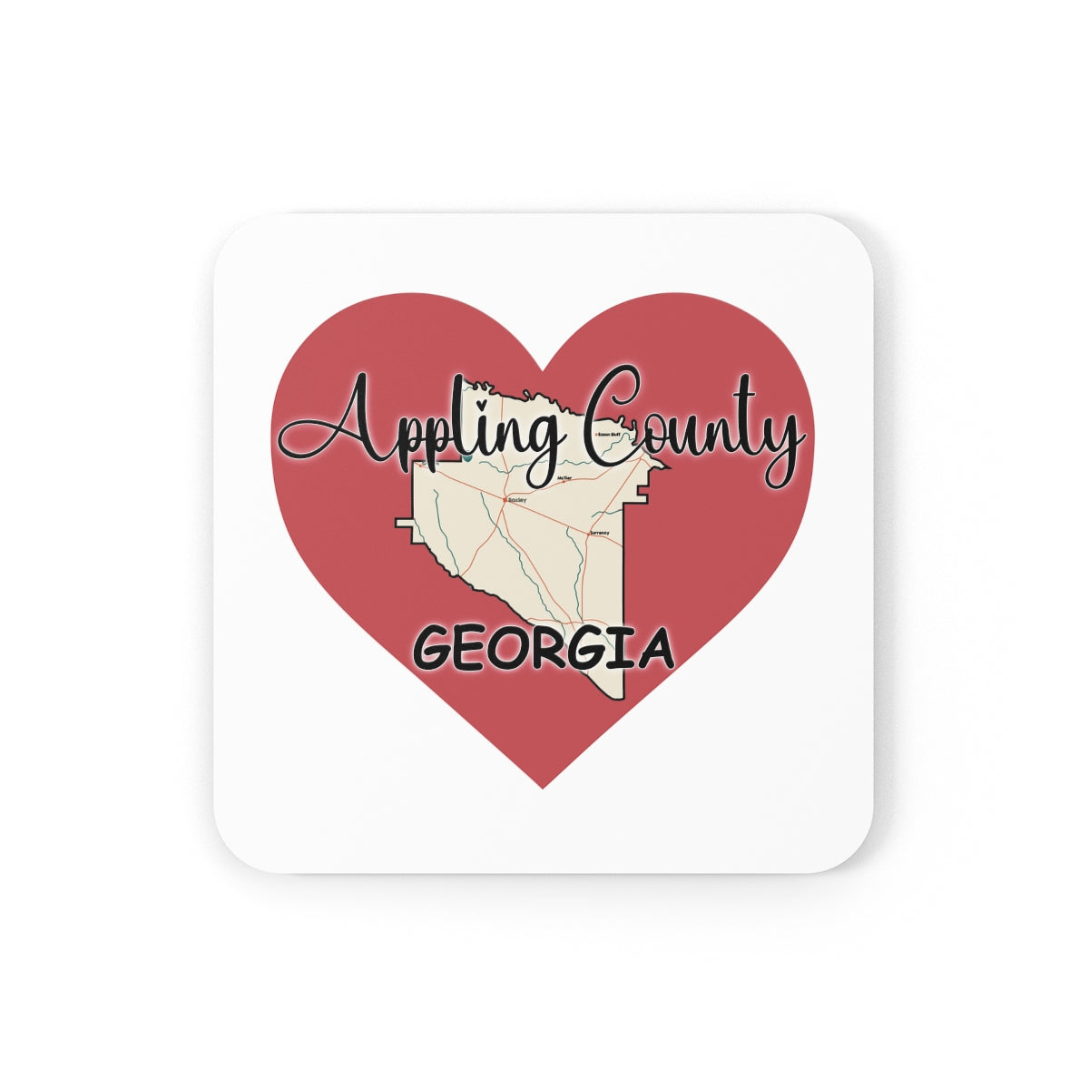 Appling County Georgia Corkwood Coaster Set