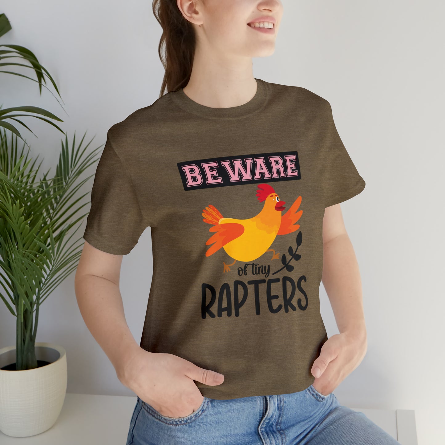 Beware of Tiny Raptors Short Sleeve Chicken T-shirt