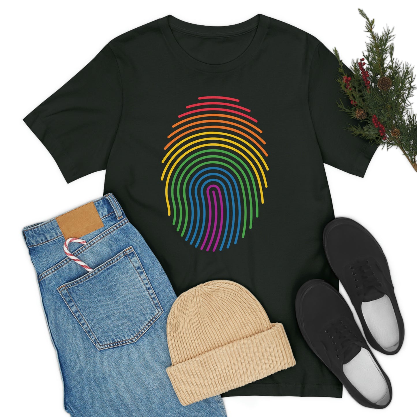 Fingerprint LGBTQIA Print Unisex Jersey Short Sleeve Tee