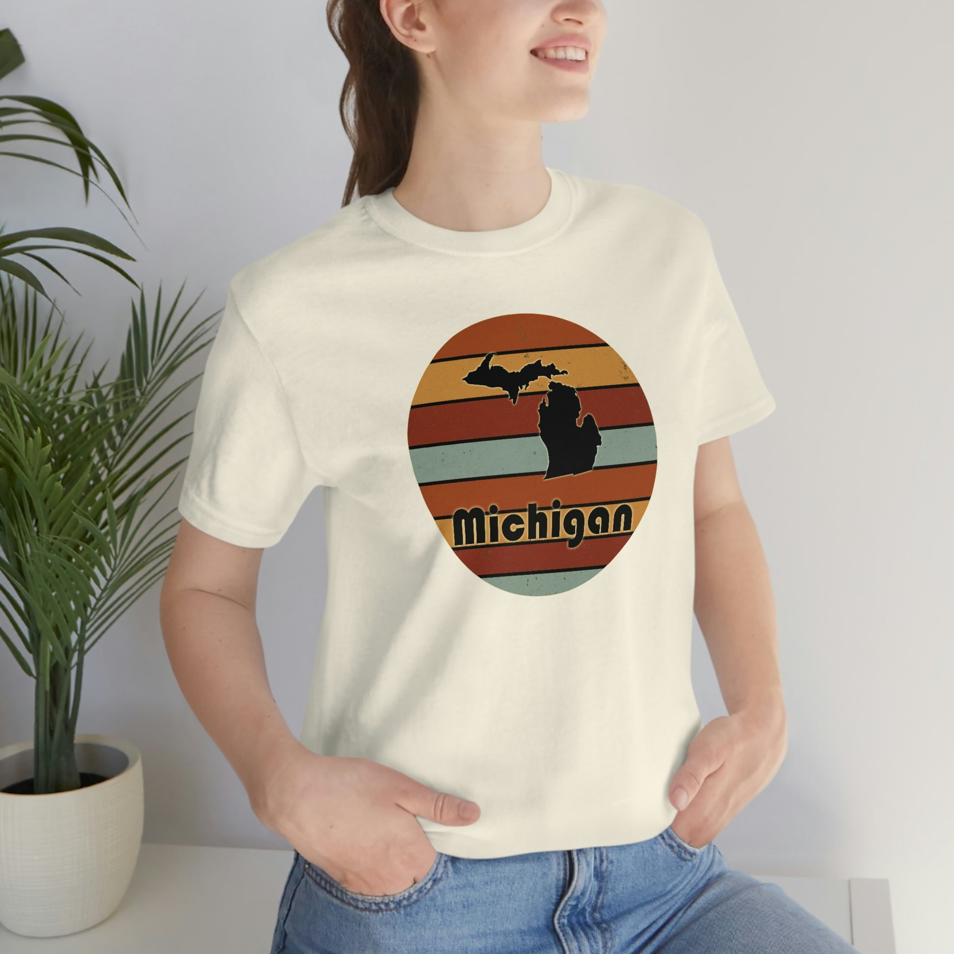 Michigan Retro Sunset Short Sleeve T-shirt