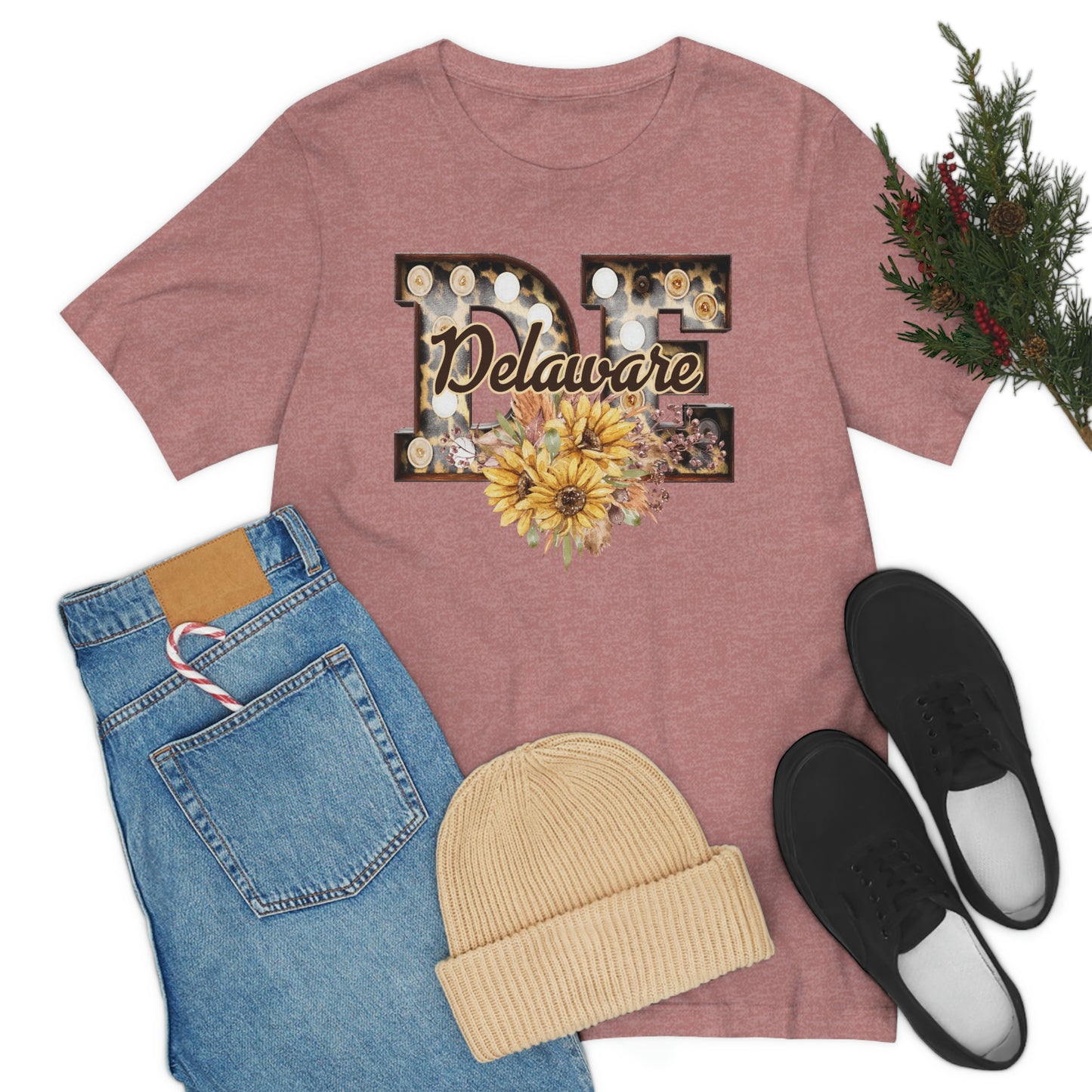 Delaware with Sunflowers Short Sleeve  T-shirt