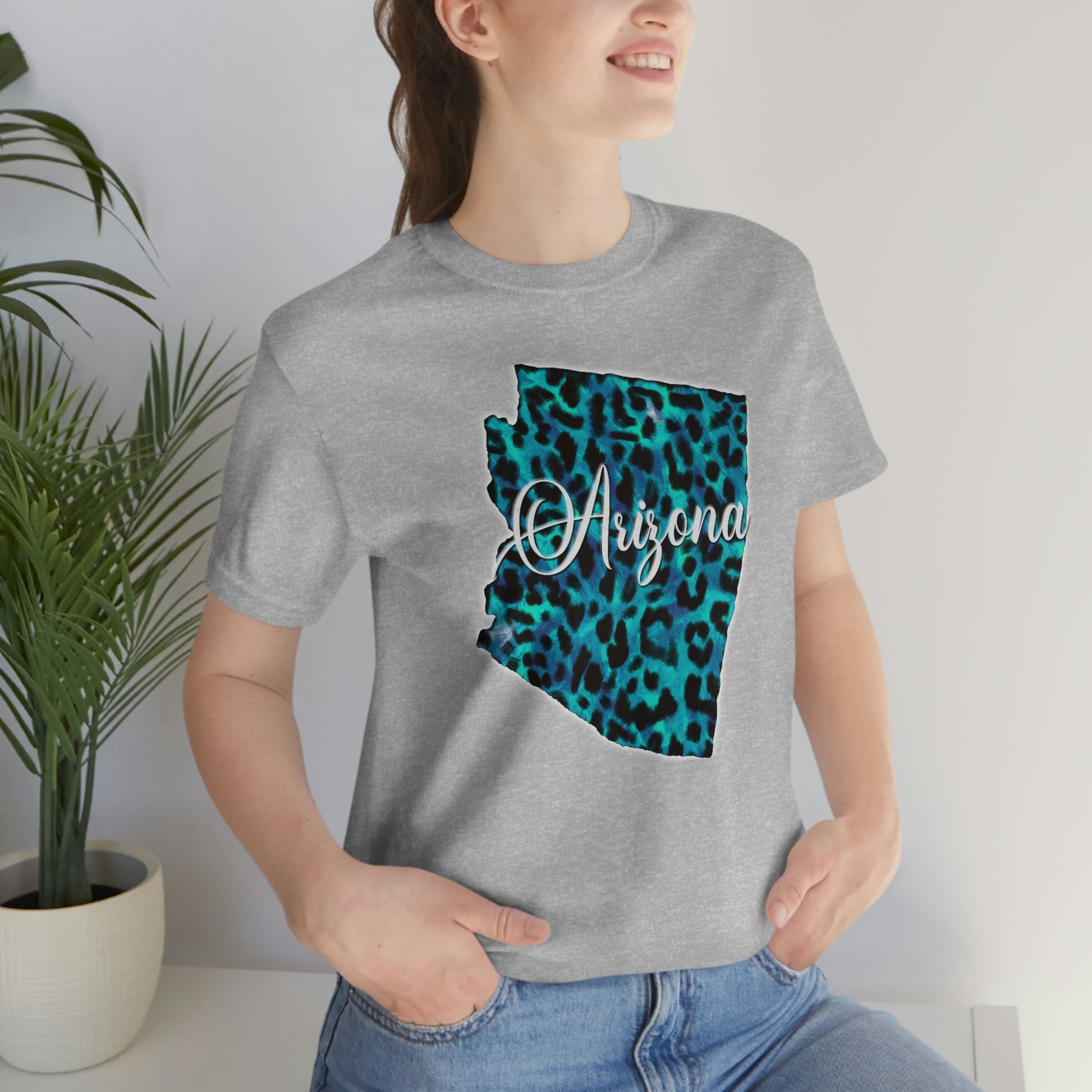 Arizona Blue Leopard Unisex Jersey Short Sleeve Tee Tshirt T-shirt