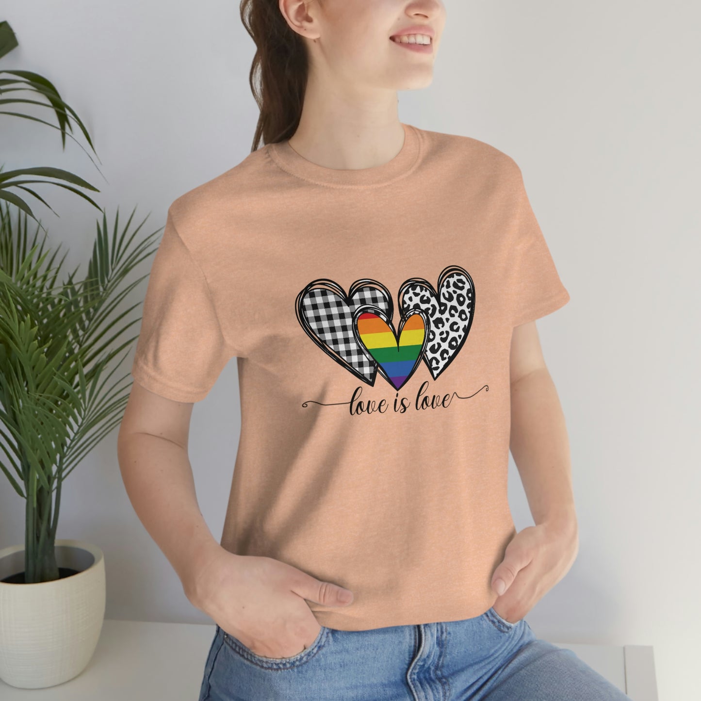 Love is Love LGBTQIA Print Unisex Jersey Short Sleeve Tee