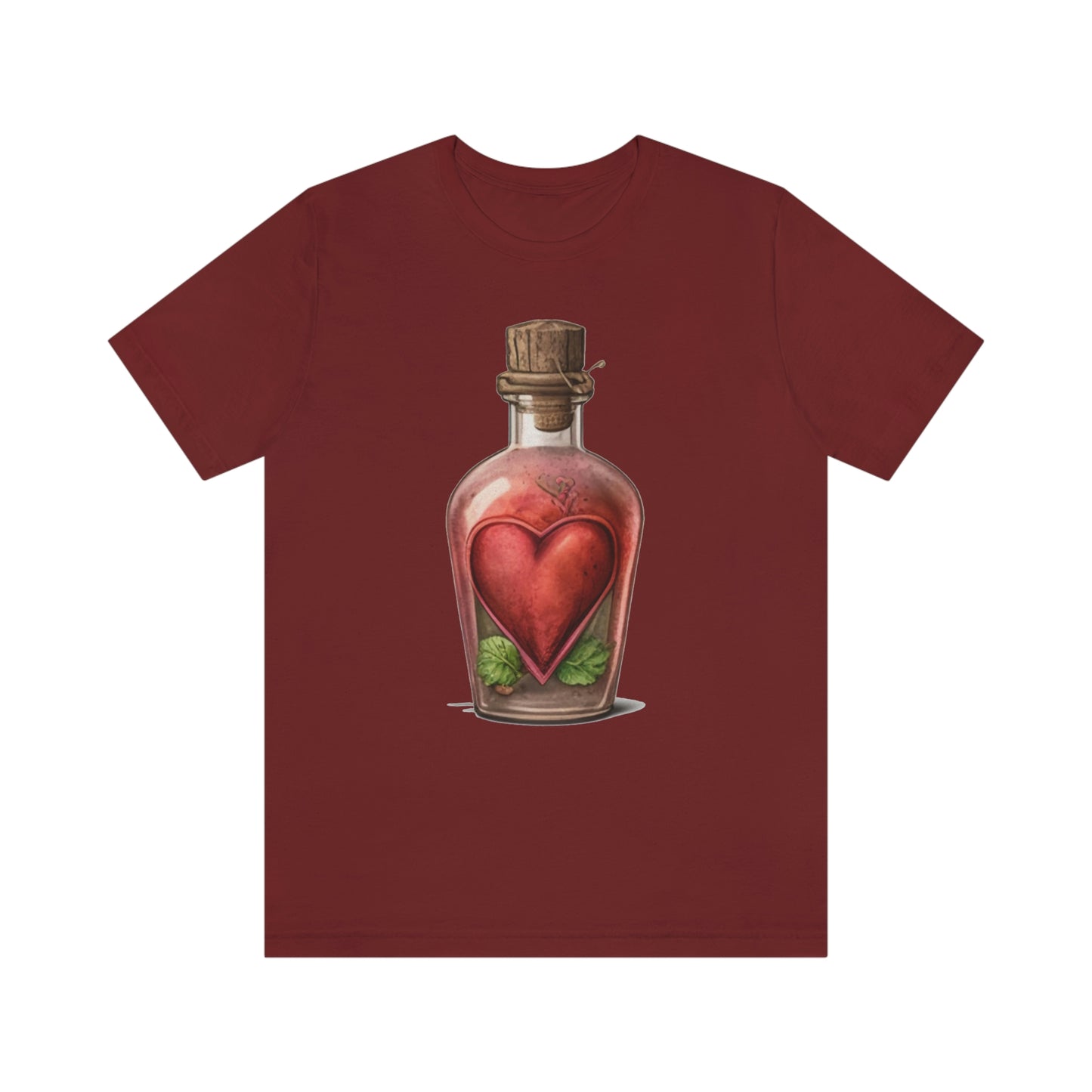 Vintage Bottle Floral Unisex Jersey Short Sleeve Tee