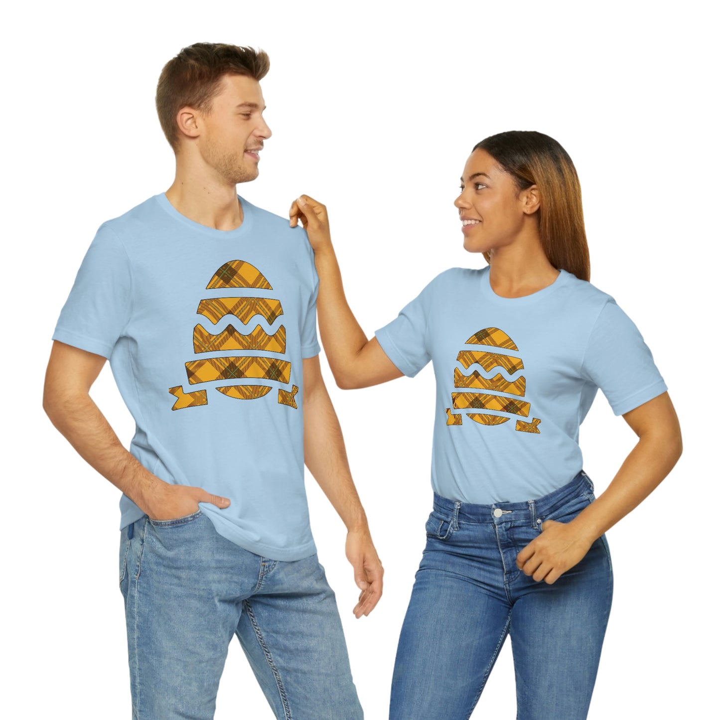 Plaid Egg Easter Spring Unisex Jersey Short Sleeve Tee