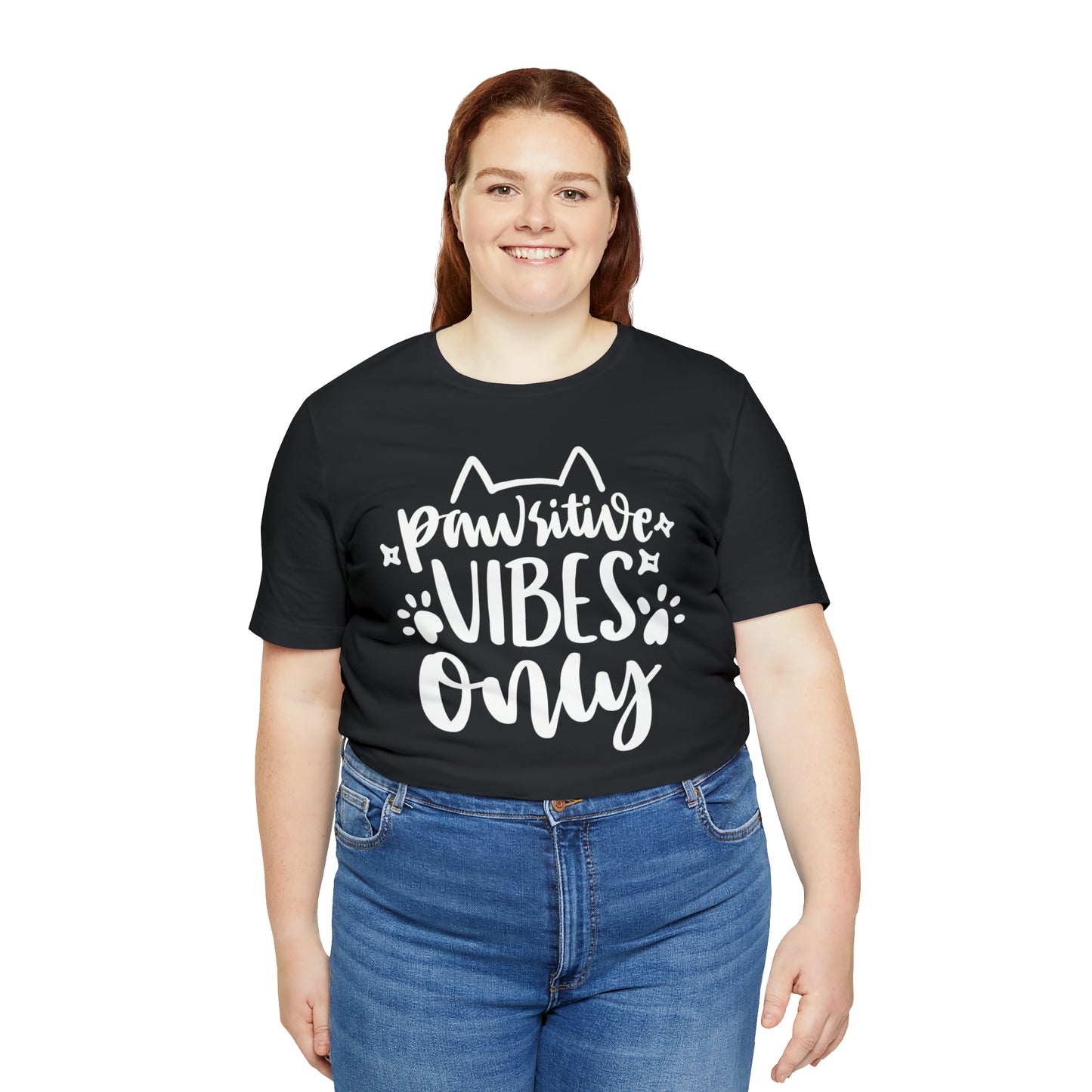 Pawsitive Vibes Only Cat Short Sleeve T-shirt