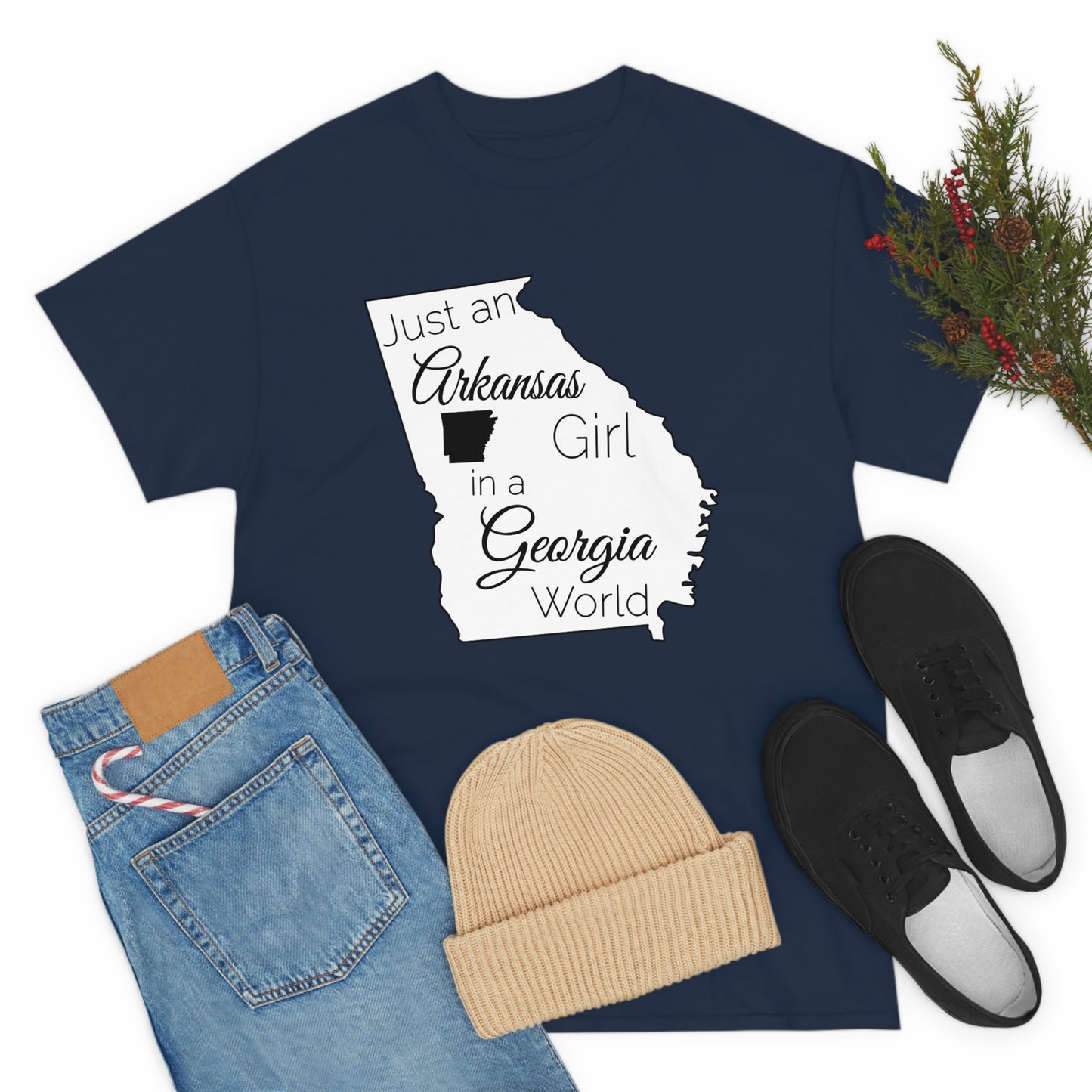 Just an Arkansas Girl in a Georgia World Unisex Heavy Cotton Tee