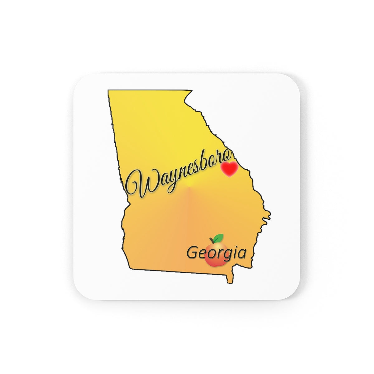 Waynesboro Georgia Corkwood Coaster Set