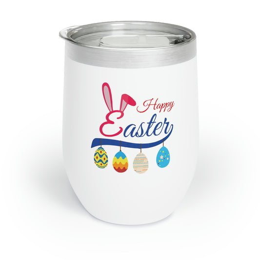 Happy Easter Bunny Ears Egg Ornaments Chill Wine Tumbler