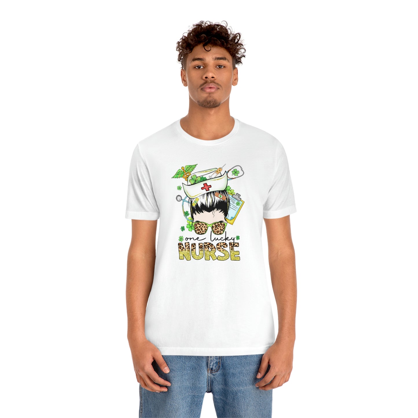 One Lucky Nurse Hat St. Patrick's Day Unisex Jersey Short Sleeve Tee