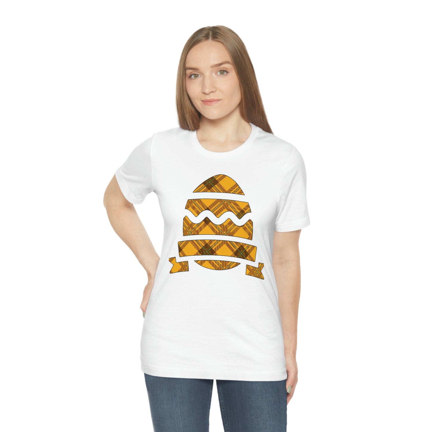 Plaid Egg Easter Spring Unisex Jersey Short Sleeve Tee