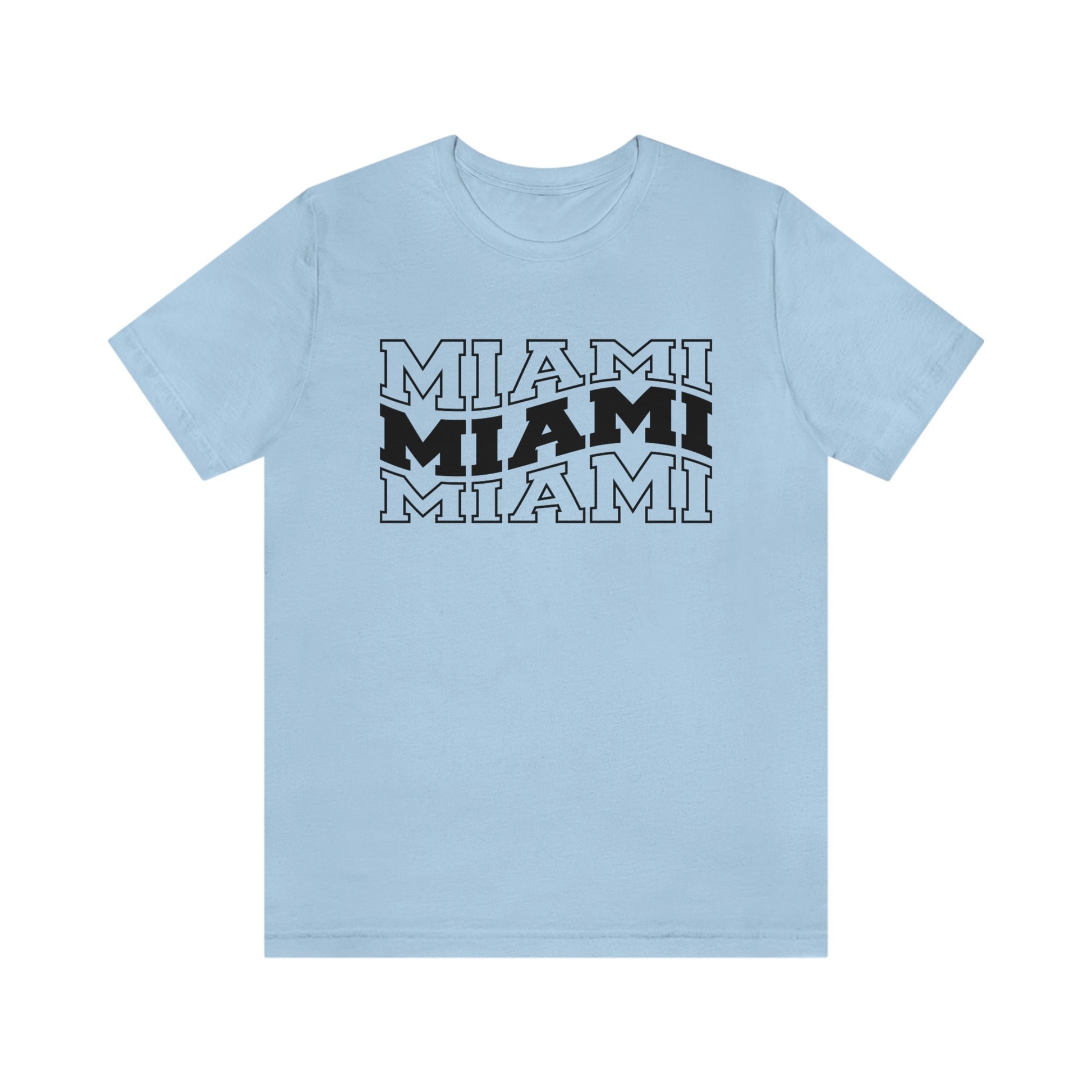 Miami Varsity Letters Wavy Florida Short Sleeve T-shirt