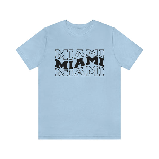 Miami Varsity Letters Wavy Florida Short Sleeve T-shirt