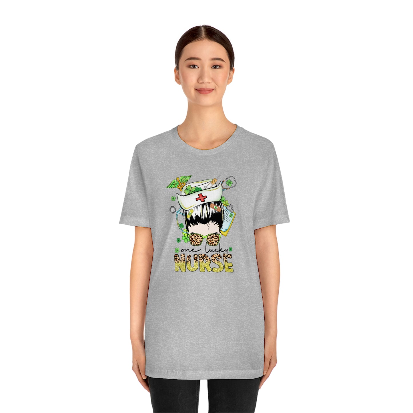 One Lucky Nurse Hat St. Patrick's Day Unisex Jersey Short Sleeve Tee
