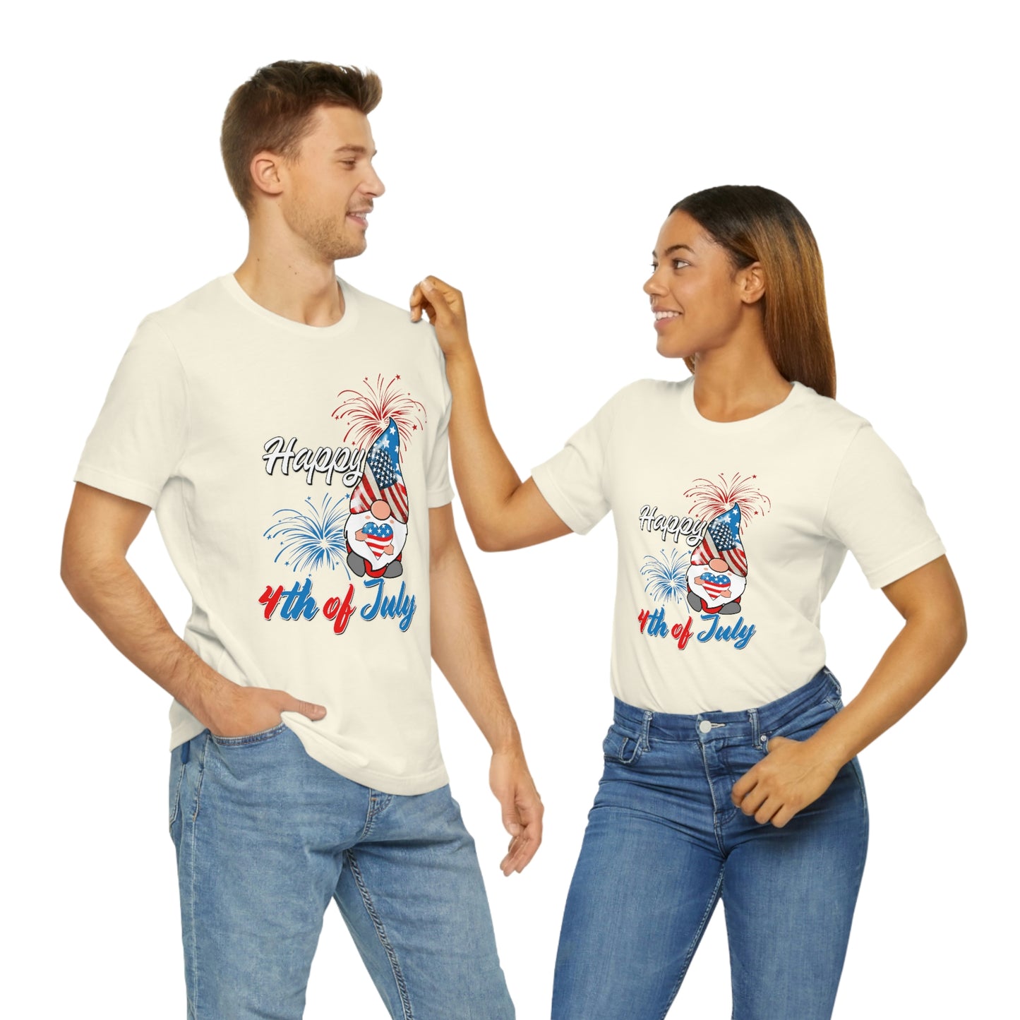 Gnome Happy 4th of July Independence Day Unisex Jersey Short Sleeve Tee
