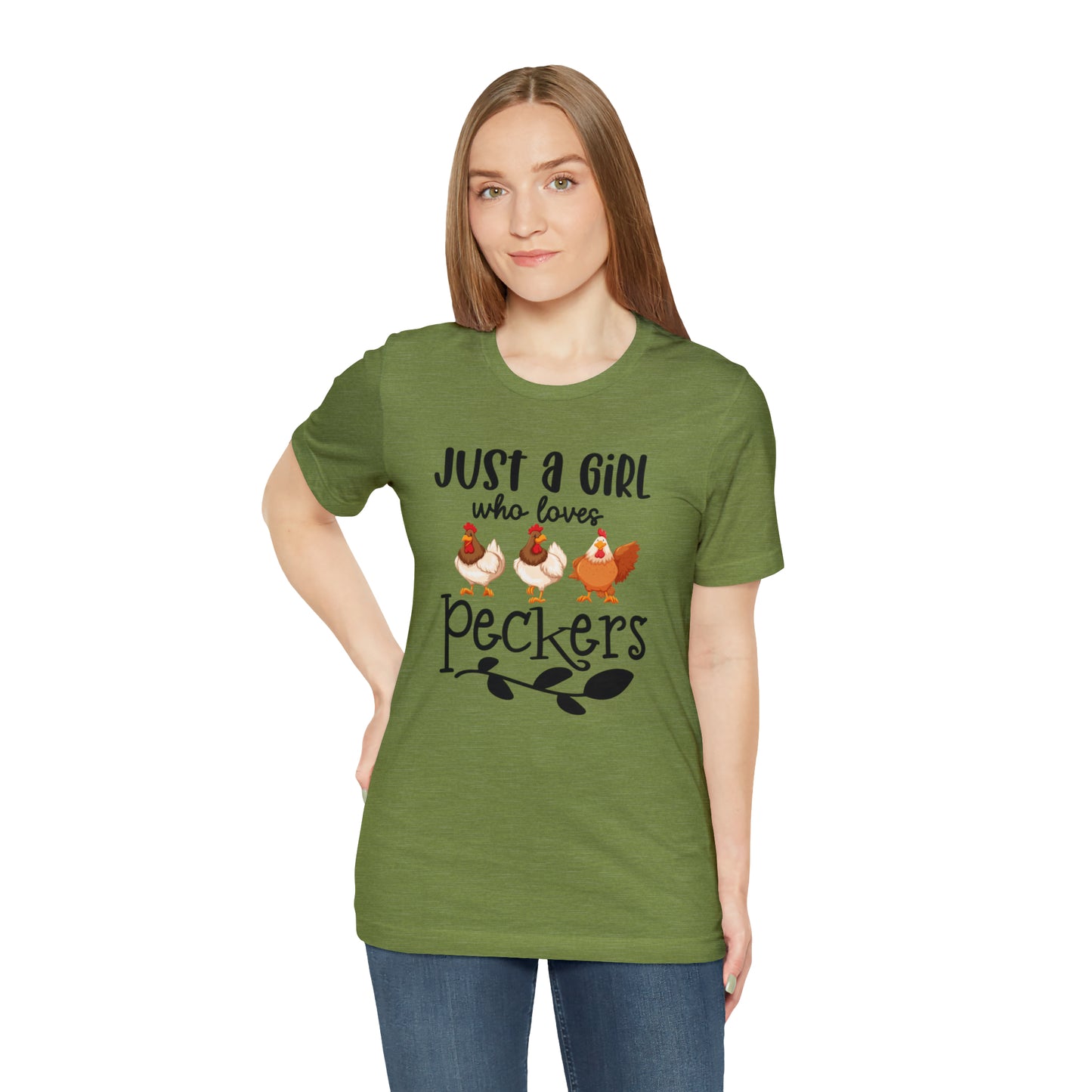 Just a Girl Who Loves Peckers Chicken Short Sleeve T-shirt