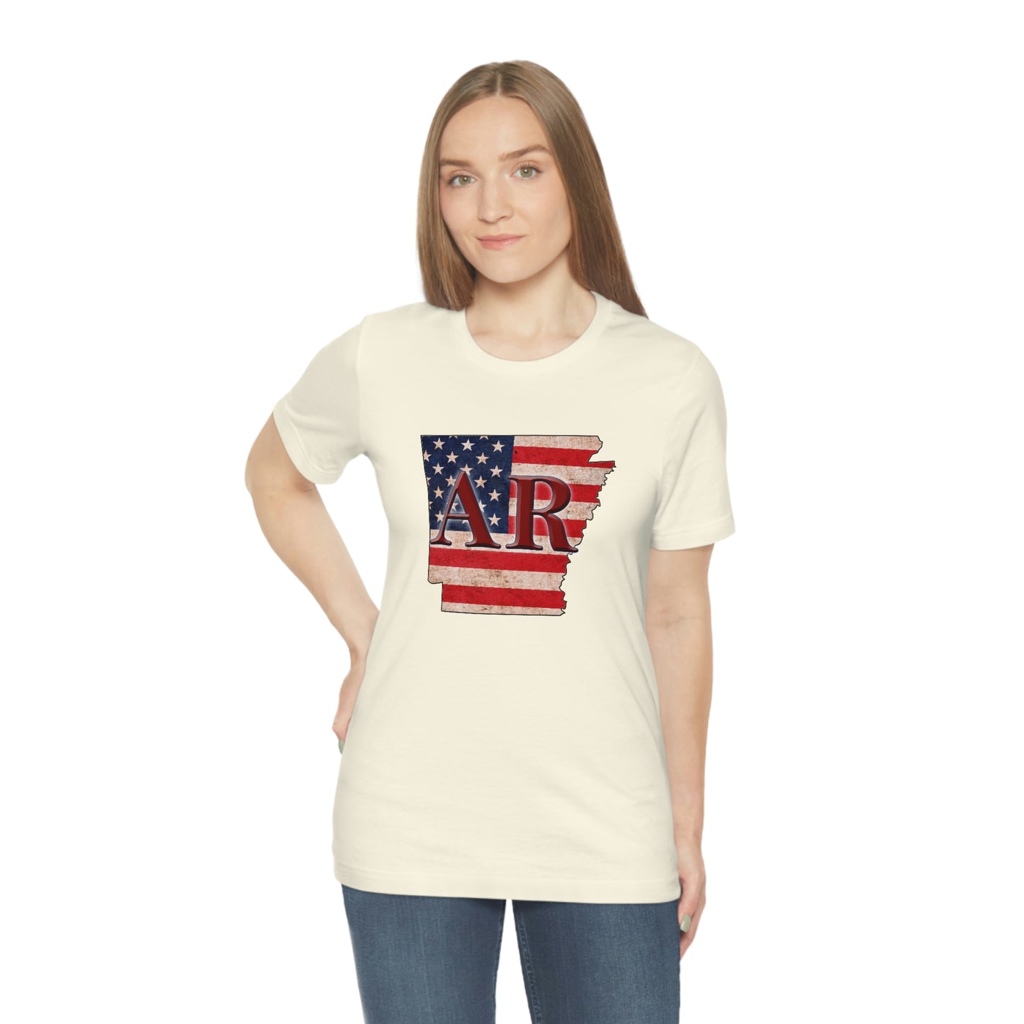 Arkansas AR US Flag Unisex Jersey Short Sleeve Tee Tshirt T-shirt