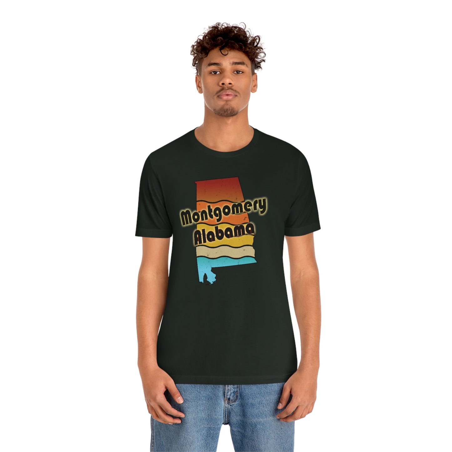 Montgomery Alabama Retro Sunset Unisex Jersey Short Sleeve T-shirt