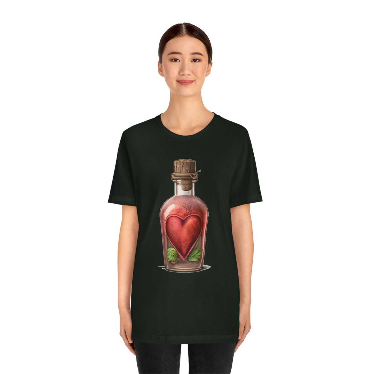 Vintage Bottle Floral Unisex Jersey Short Sleeve Tee