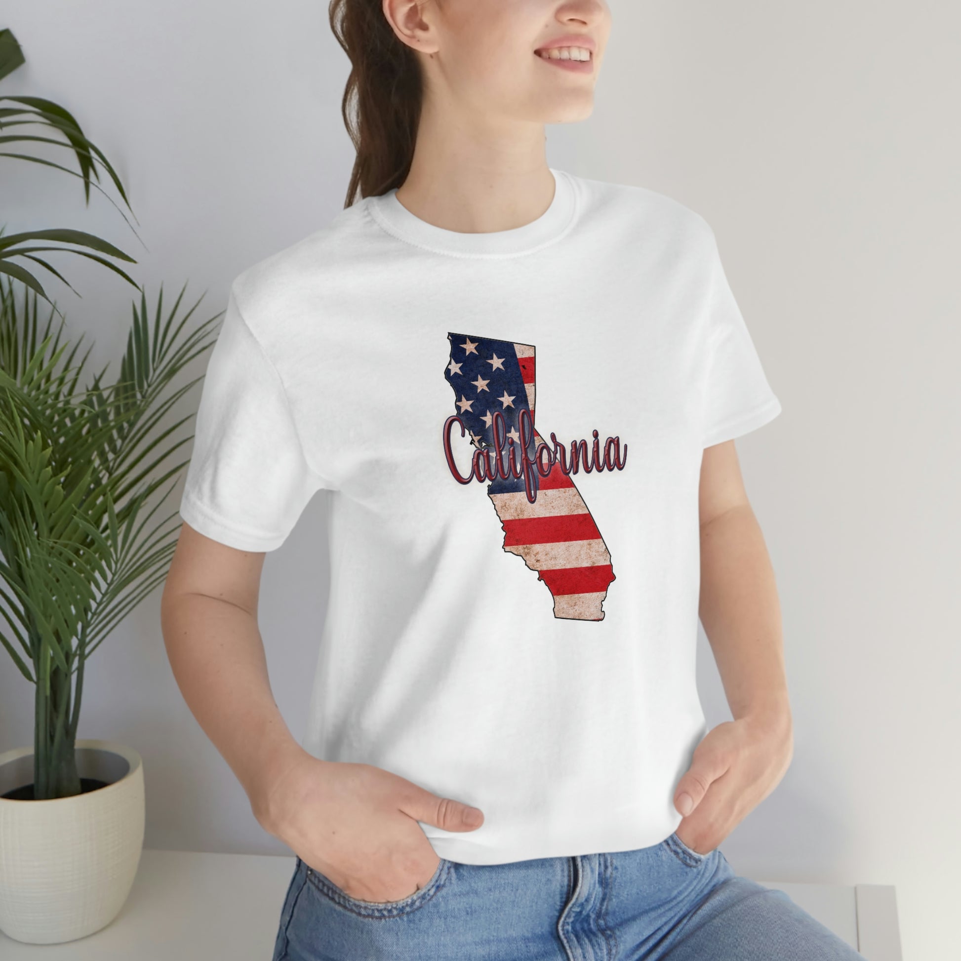 California US Flag Unisex Jersey Short Sleeve Tee Tshirt T-shirt