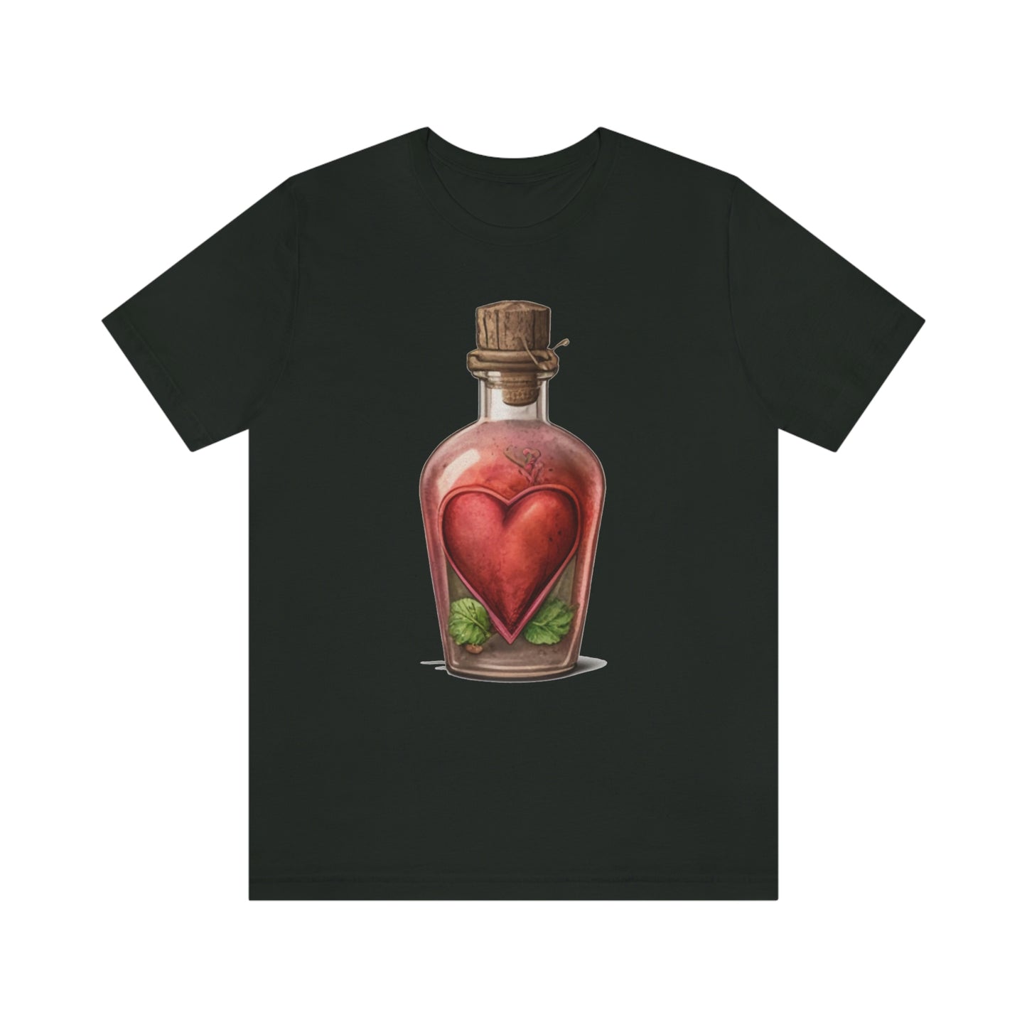 Vintage Bottle Floral Unisex Jersey Short Sleeve Tee