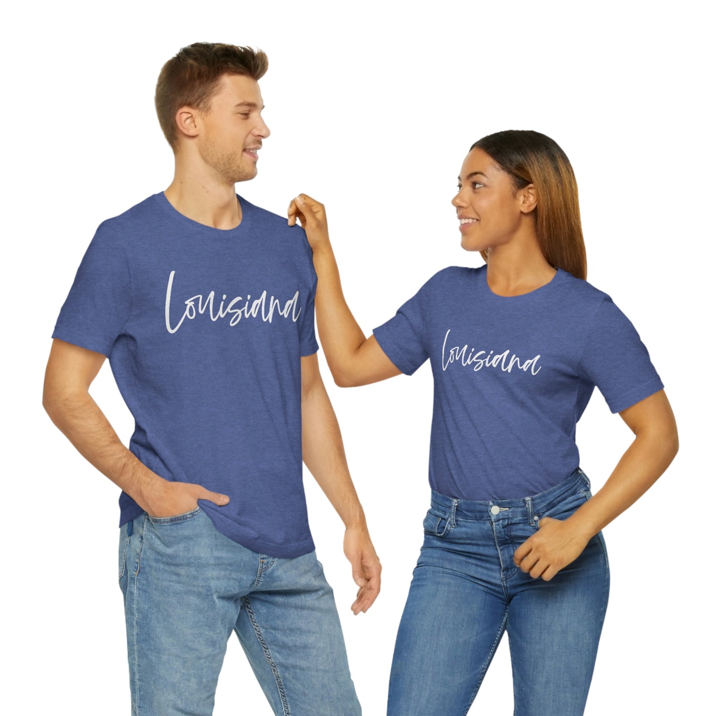 Louisiana White Script Short Sleeve T-shirt