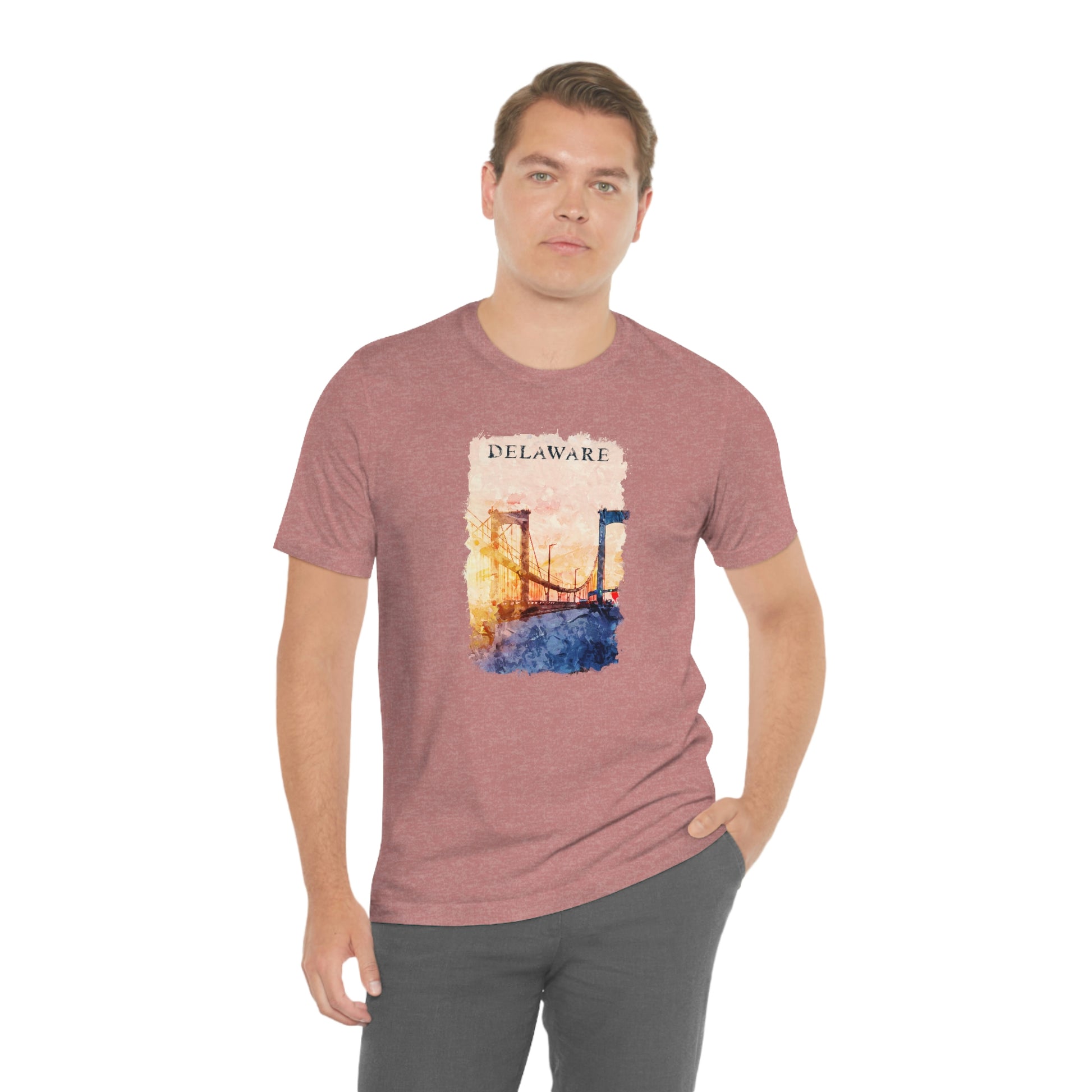 Delaware Memorial Bridge Watercolor Short Sleeve  T-shirt