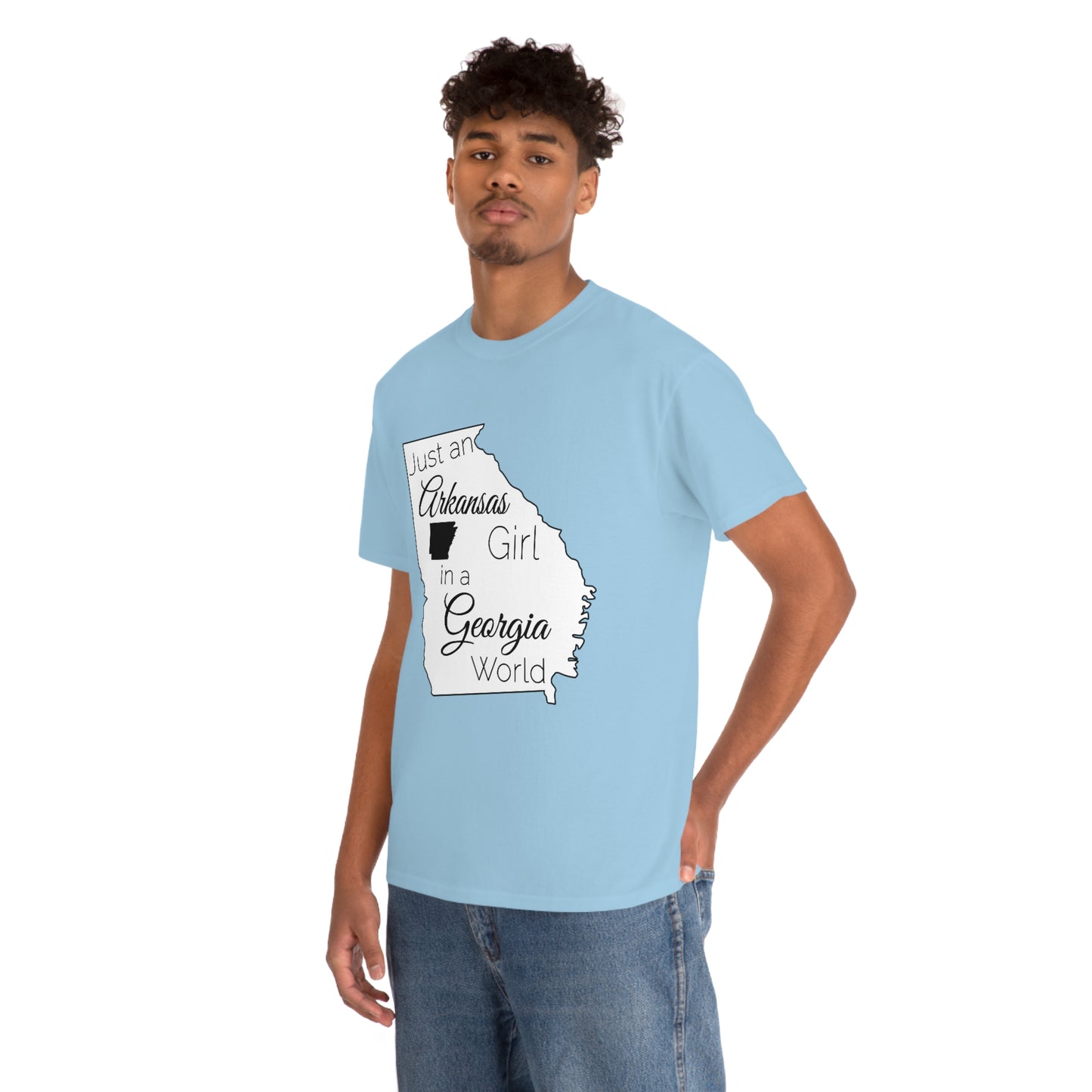 Just an Arkansas Girl in a Georgia World Unisex Heavy Cotton Tee